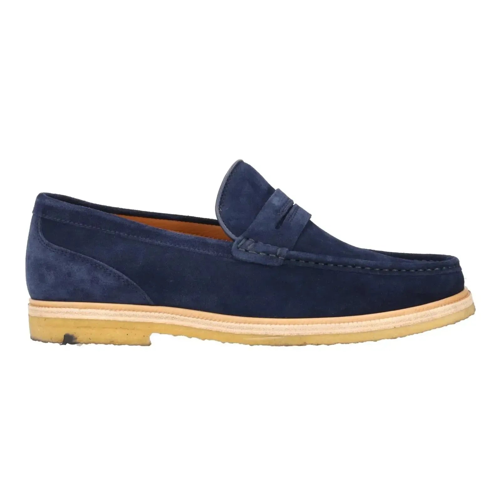 Harrys Of London Healey Suede Penny Loafer Navy-MALFORD OF LONDON SAVILE ROW MENSWEAR OUTLET
