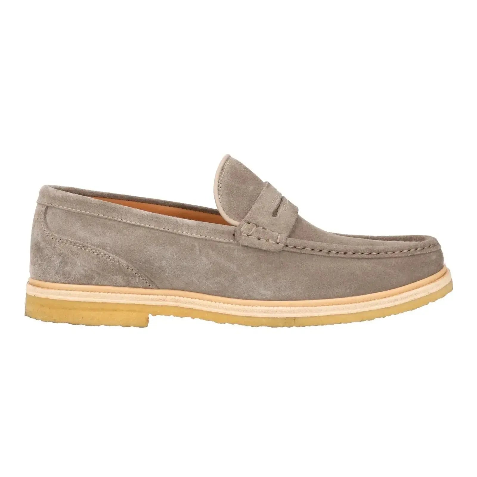 Harrys Of London Healey Suede Penny Loafer Taupe-MALFORD OF LONDON SAVILE ROW MENSWEAR OUTLET