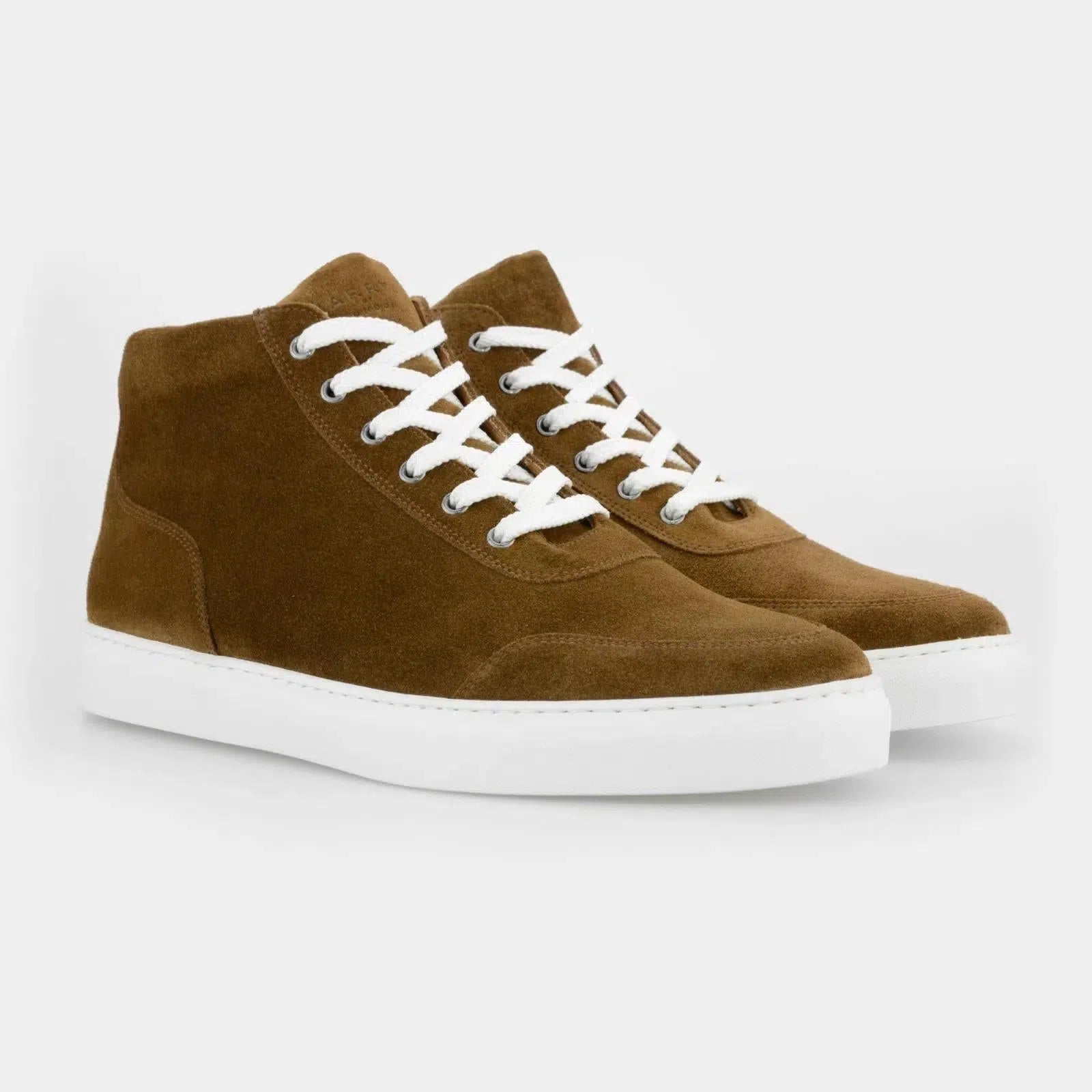 Harrys Of London Nimble high Suede Trainer Chestnut-MALFORD OF LONDON SAVILE ROW MENSWEAR OUTLET