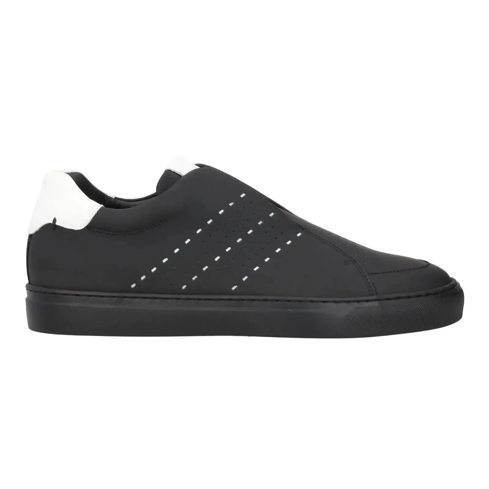 Harrys Of London Track Tech Leather Trainer Black/White-MALFORD OF LONDON SAVILE ROW MENSWEAR OUTLET