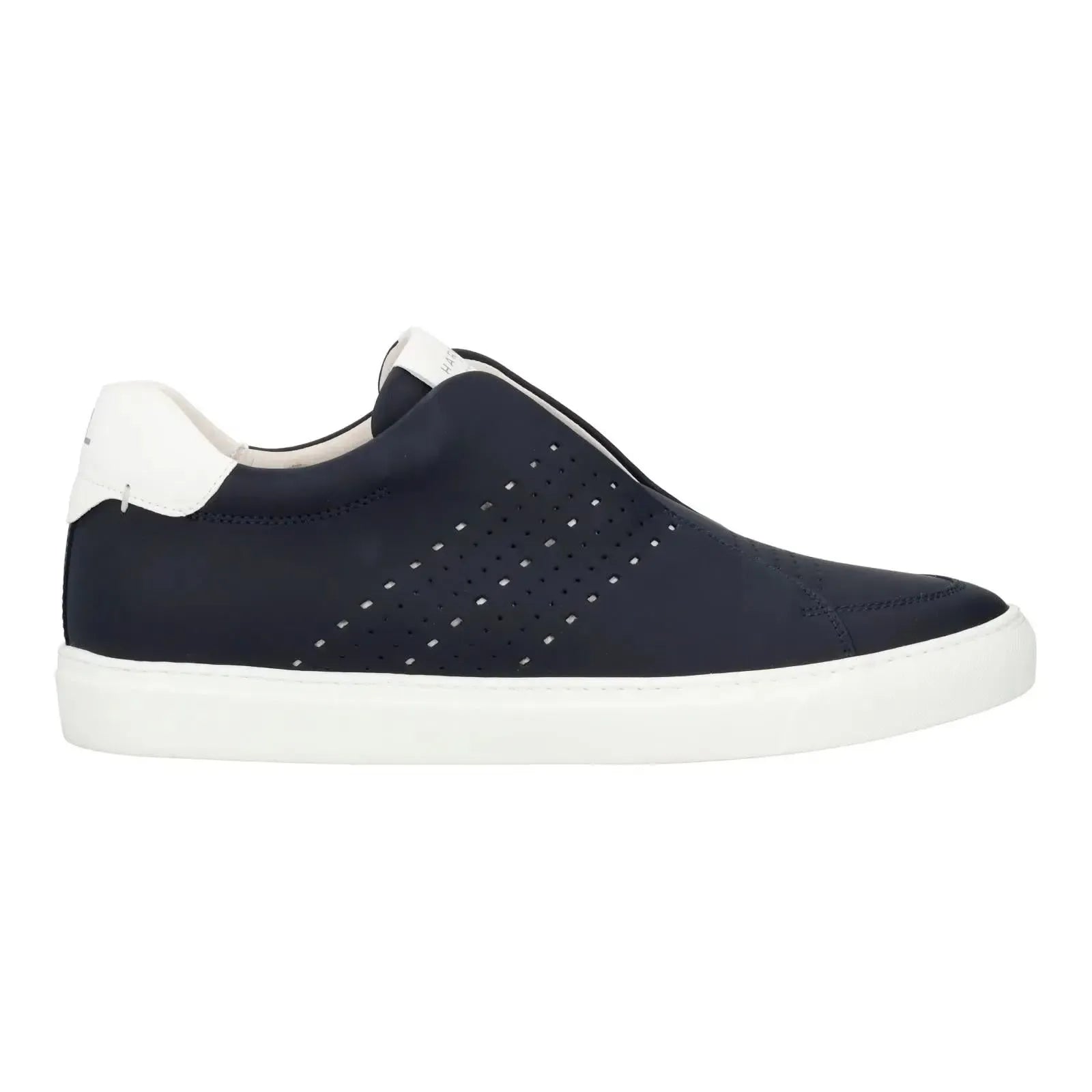Harrys Of London Track Tech Leather Trainer Navy/White-MALFORD OF LONDON SAVILE ROW MENSWEAR OUTLET