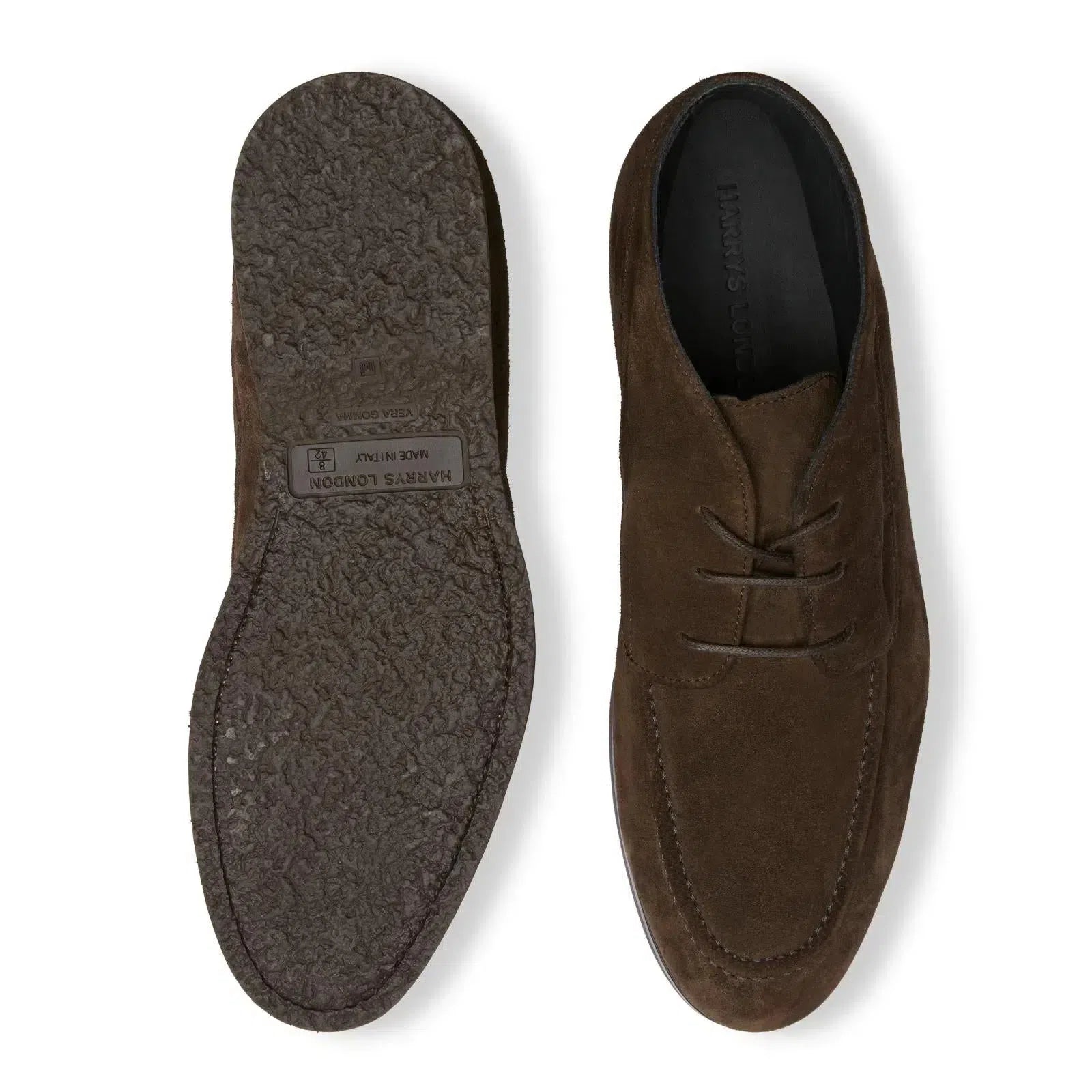 Harrys Of London Walter Suede Espresso Rubber Honey-MALFORD OF LONDON SAVILE ROW MENSWEAR OUTLET