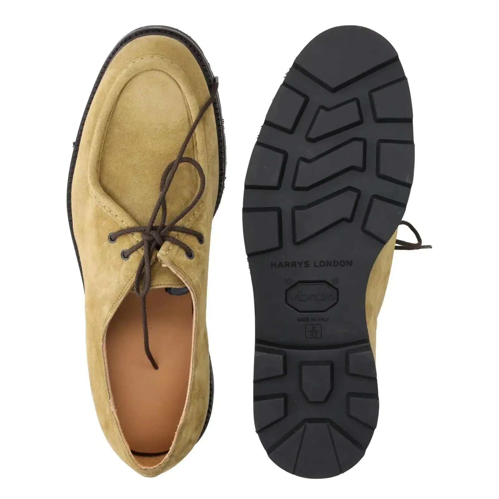 Harrys Of London Wassily Kudu Suede Lace Up Shoe Kona Brown-MALFORD OF LONDON SAVILE ROW MENSWEAR OUTLET