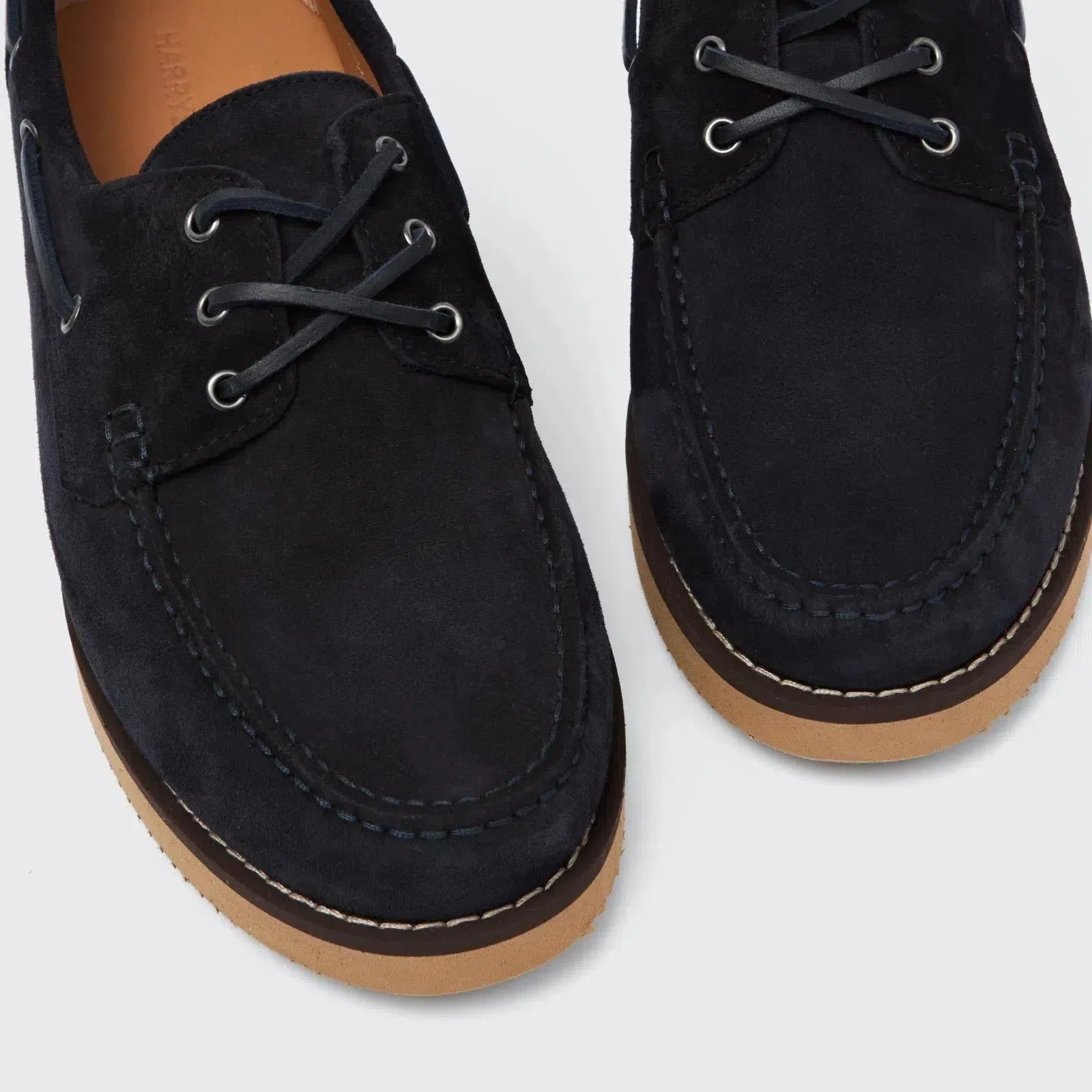 Harrys Of London Yates Suede Shoes Dark Navy-MALFORD OF LONDON SAVILE ROW MENSWEAR OUTLET