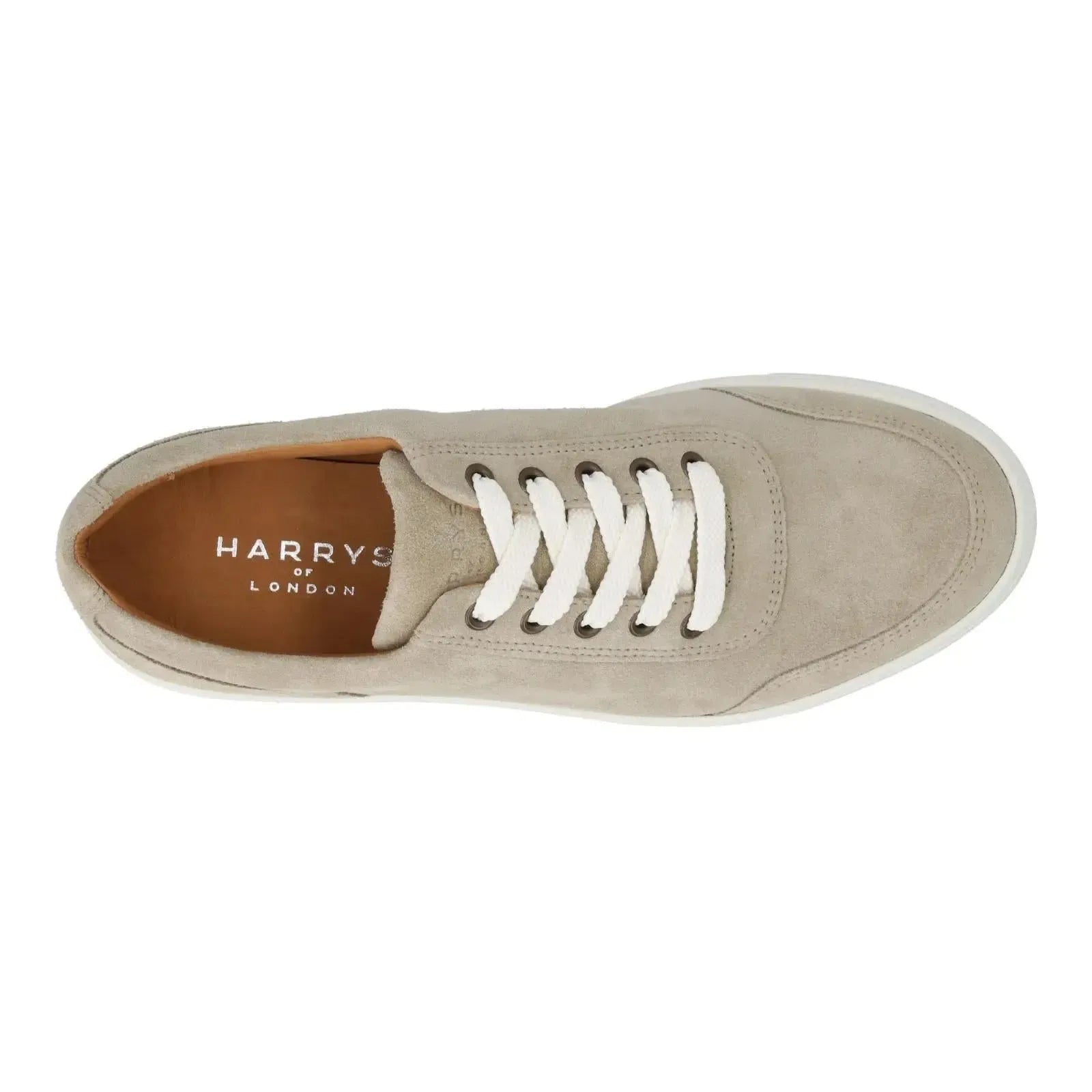 Harry's of London Nimbella Trainer Low Top Beige Alabaster-MALFORD OF LONDON SAVILE ROW MENSWEAR OUTLET
