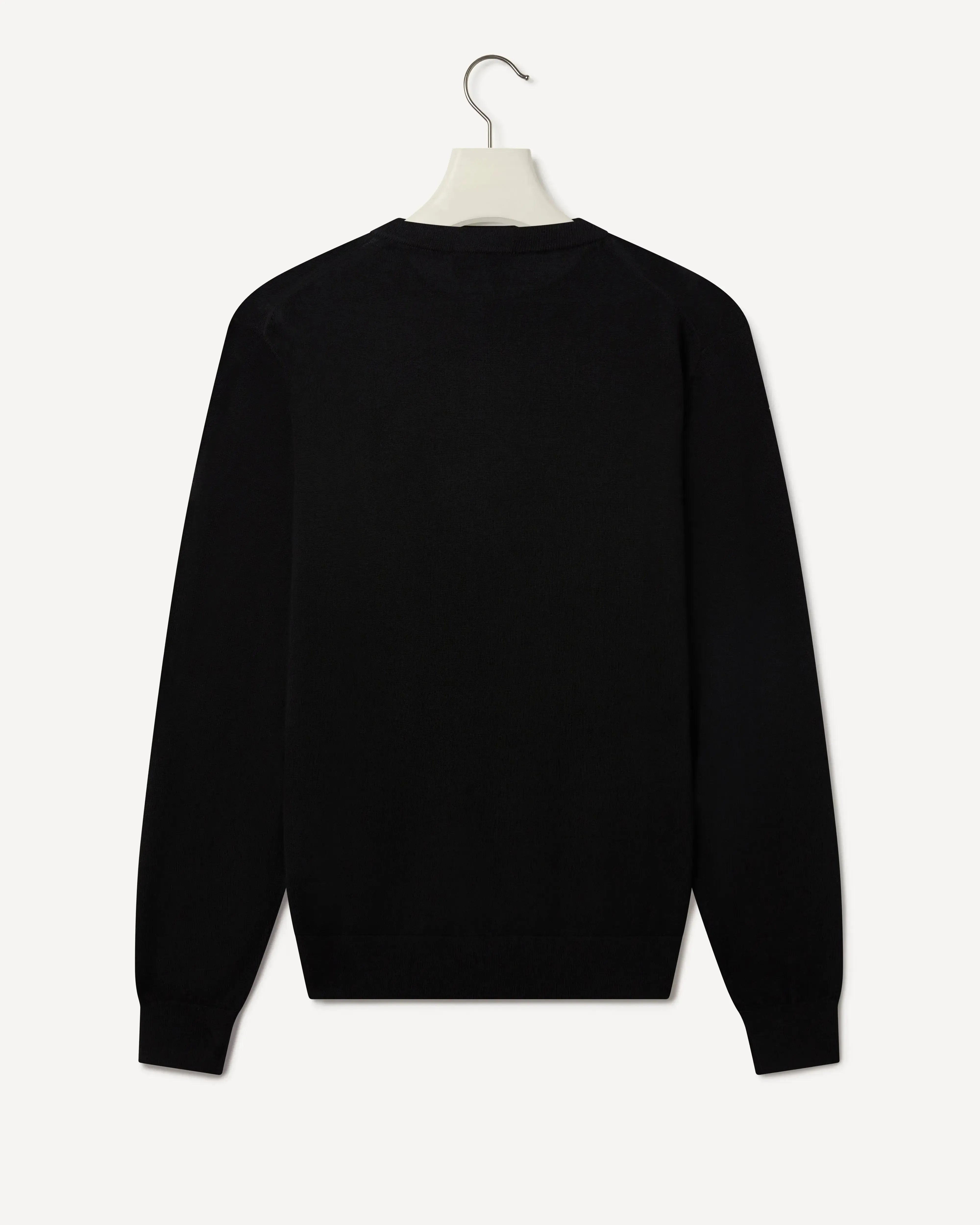 KG Crew-Neck Easy Care Merino BLACK-MALFORD OF LONDON SAVILE ROW MENSWEAR OUTLET