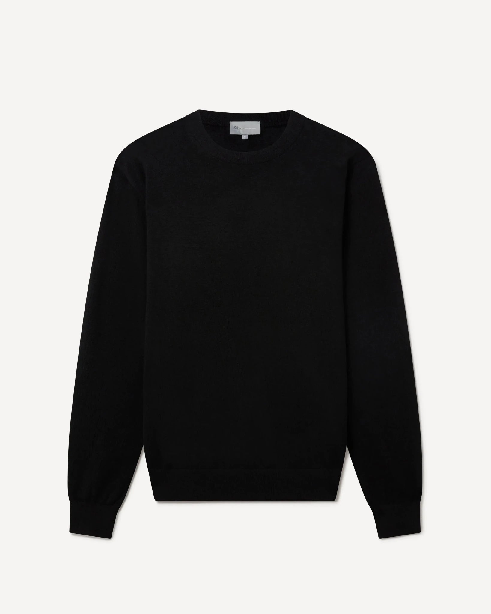 KG Crew - Neck Easy Care Merino BLACK – Tailored Menswear | Malford of London