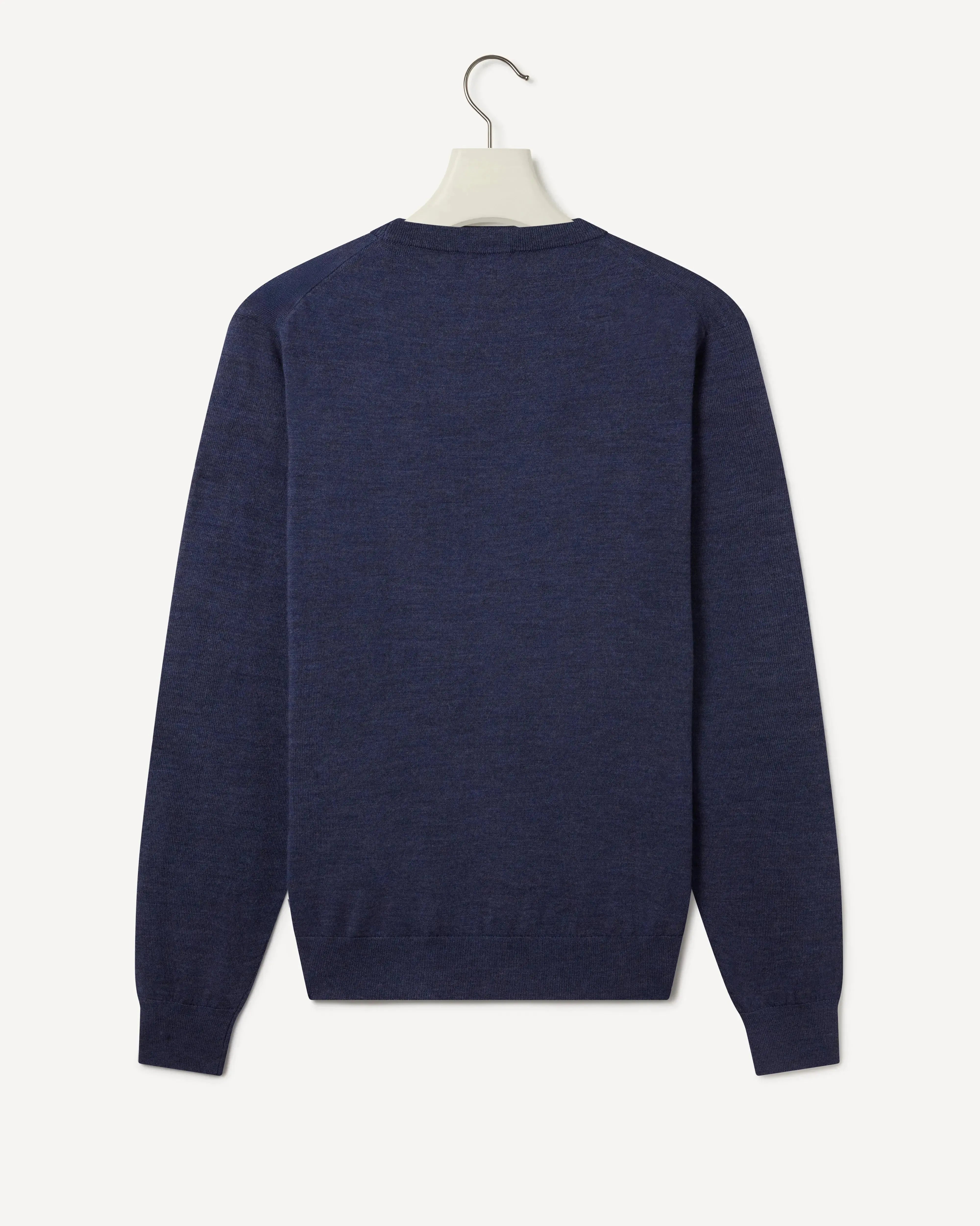 KG Crew-Neck Easy Care Merino INDIGO-MALFORD OF LONDON SAVILE ROW MENSWEAR OUTLET