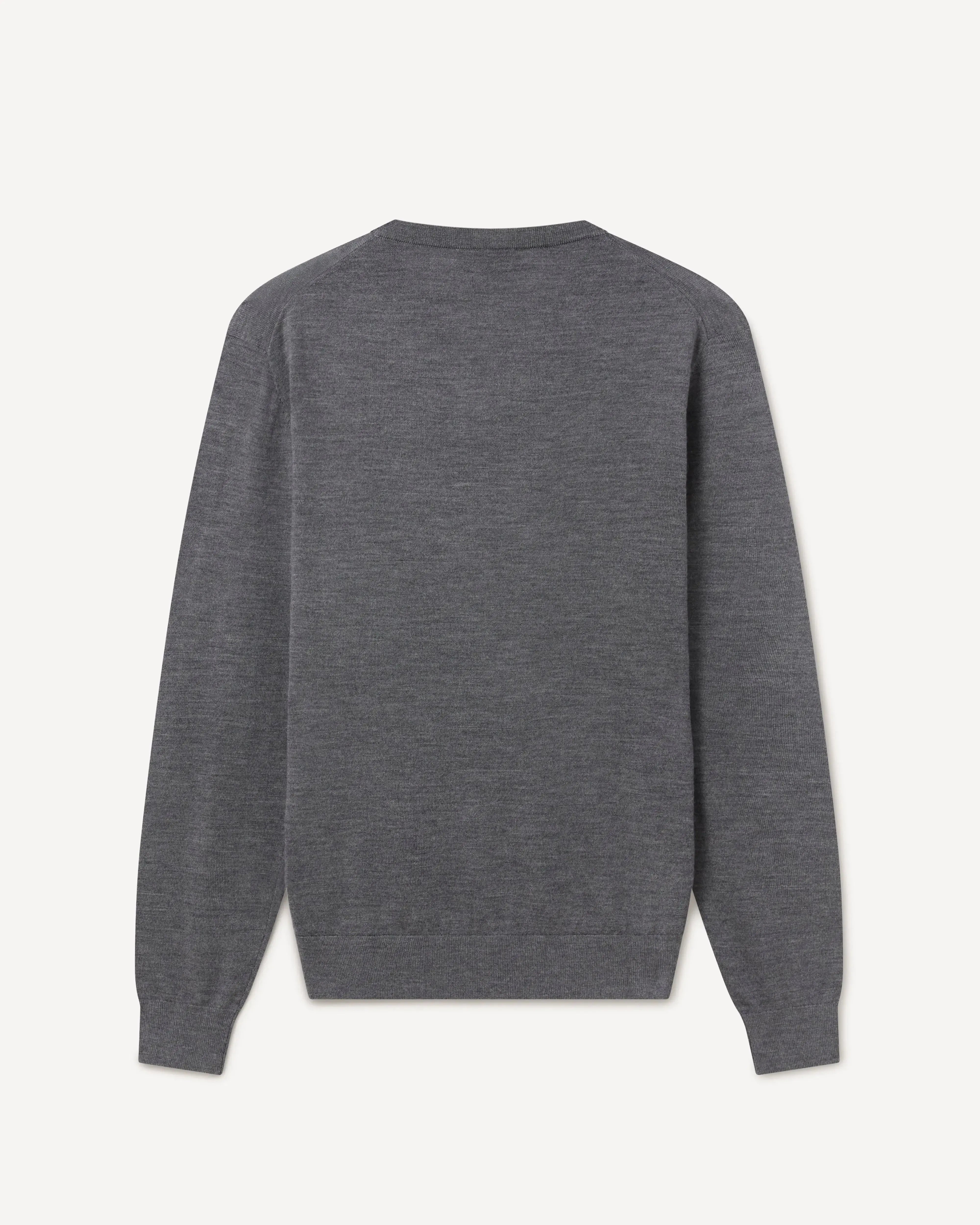 KG V-Neck Easy Care Merino Wool GREY-MALFORD OF LONDON SAVILE ROW MENSWEAR OUTLET