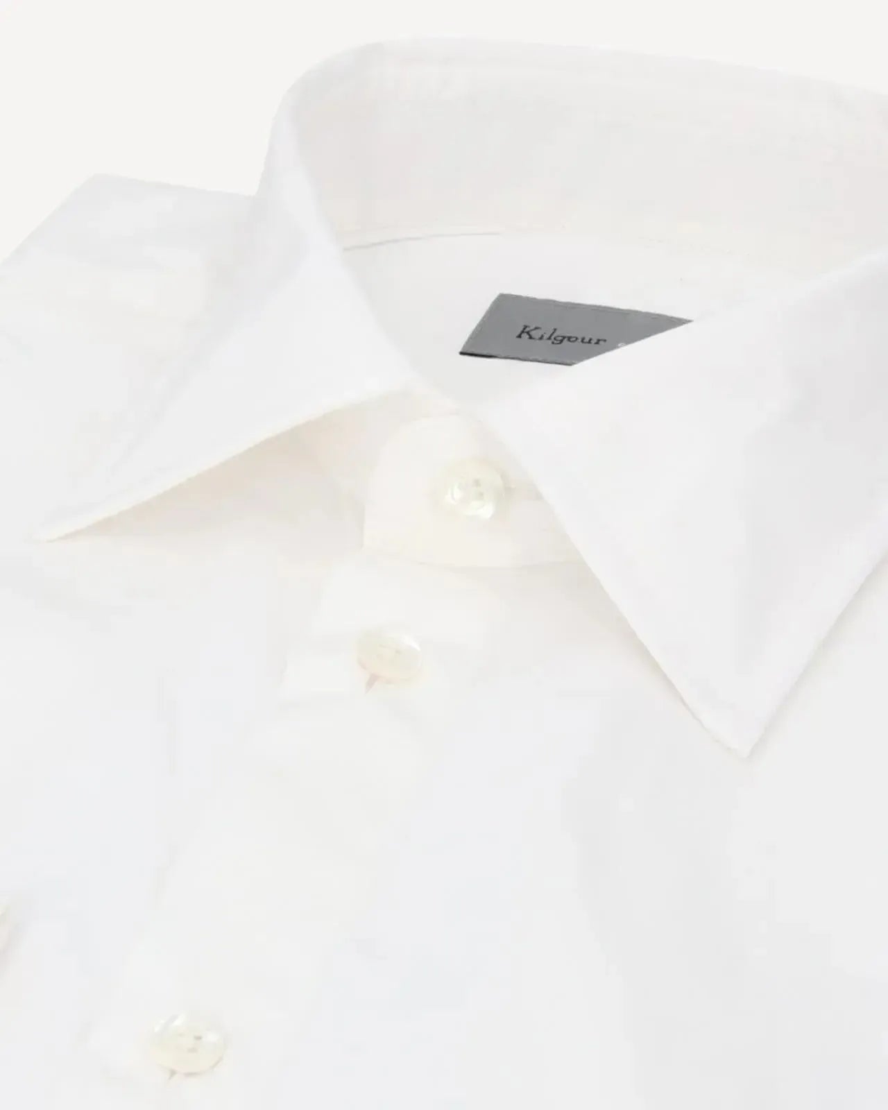 Kilgour Classic Luxury Cotton Regular Collar Shirt White-MALFORD OF LONDON SAVILE ROW MENSWEAR OUTLET