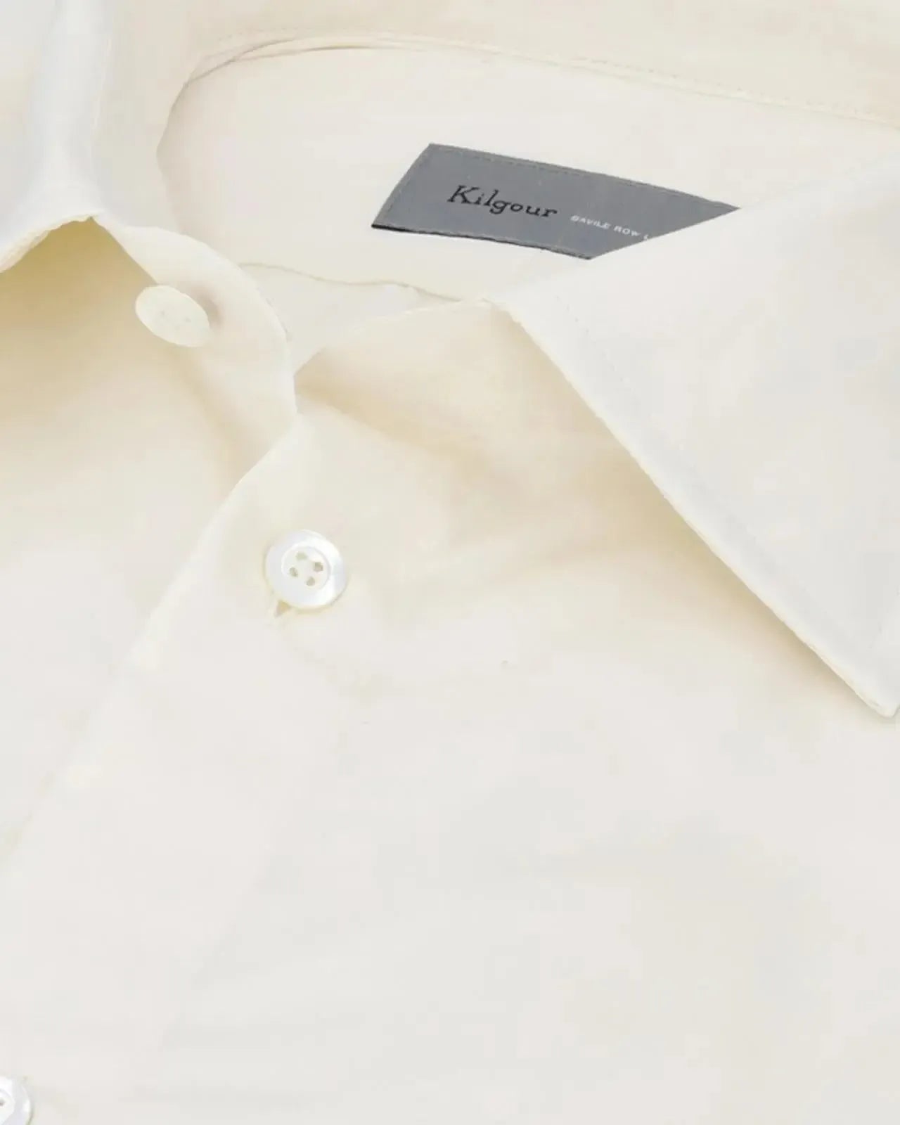 Kilgour Classic Regular Collar Poplin Cotton Shirt Ivory-MALFORD OF LONDON SAVILE ROW MENSWEAR OUTLET