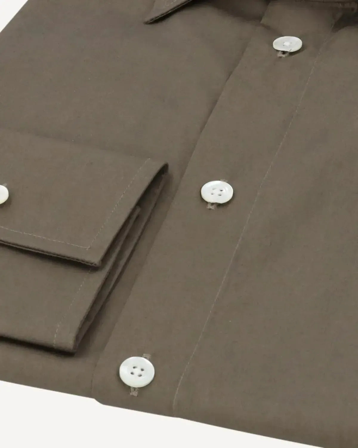 KILGOUR Lightweight Plain Poplin Shirt Olive-MALFORD OF LONDON SAVILE ROW MENSWEAR OUTLET