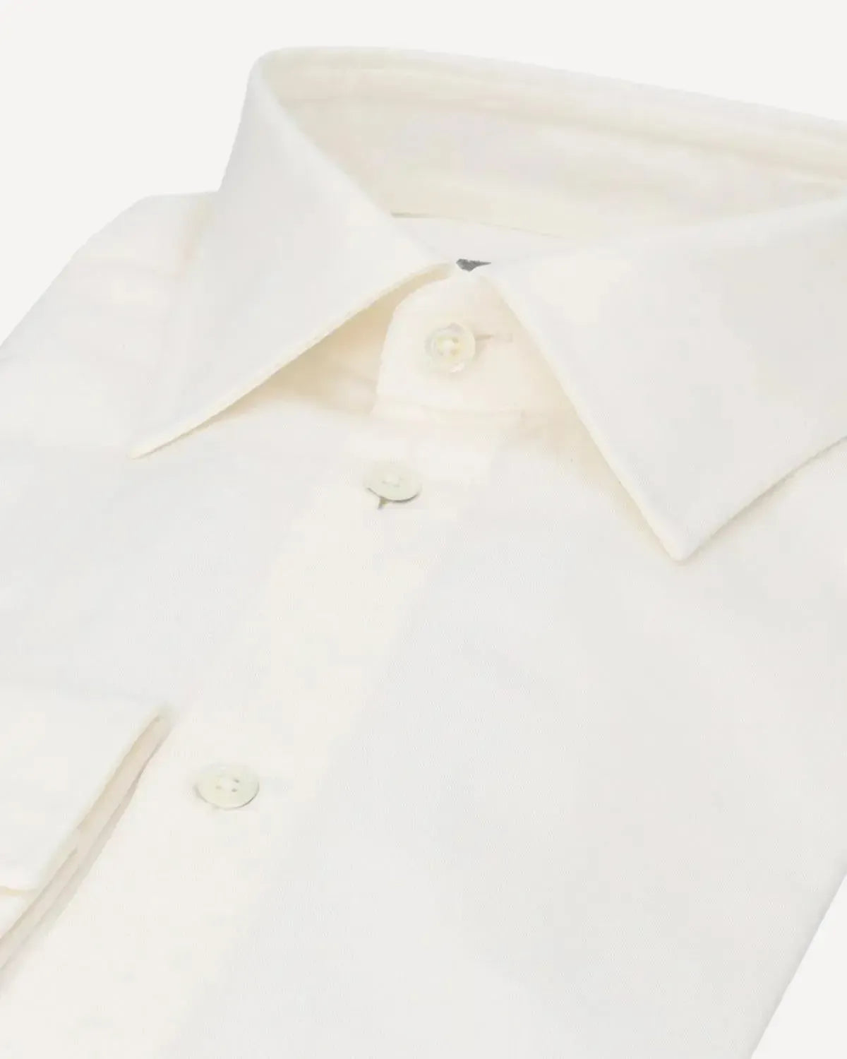 KILGOUR Linen Mix Regular Collar Shirt Ivory-MALFORD OF LONDON SAVILE ROW MENSWEAR OUTLET