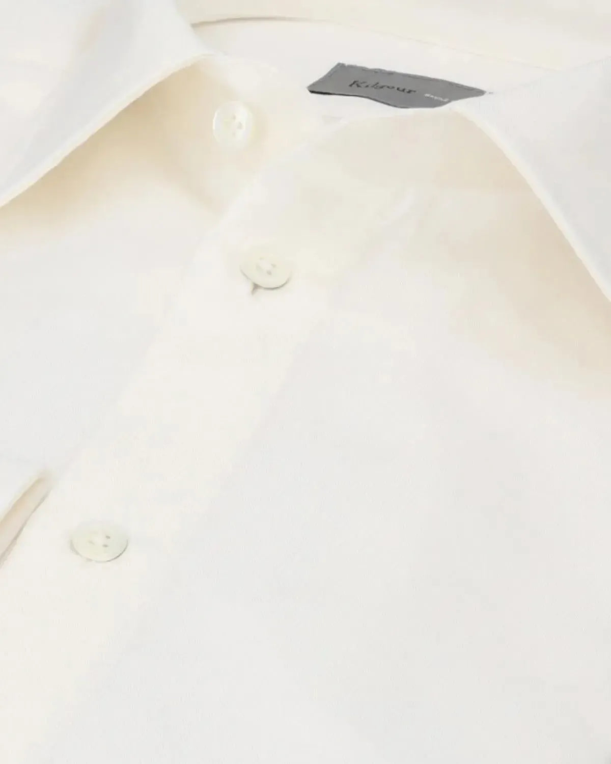 KILGOUR Linen Mix Regular Collar Shirt Ivory-MALFORD OF LONDON SAVILE ROW MENSWEAR OUTLET