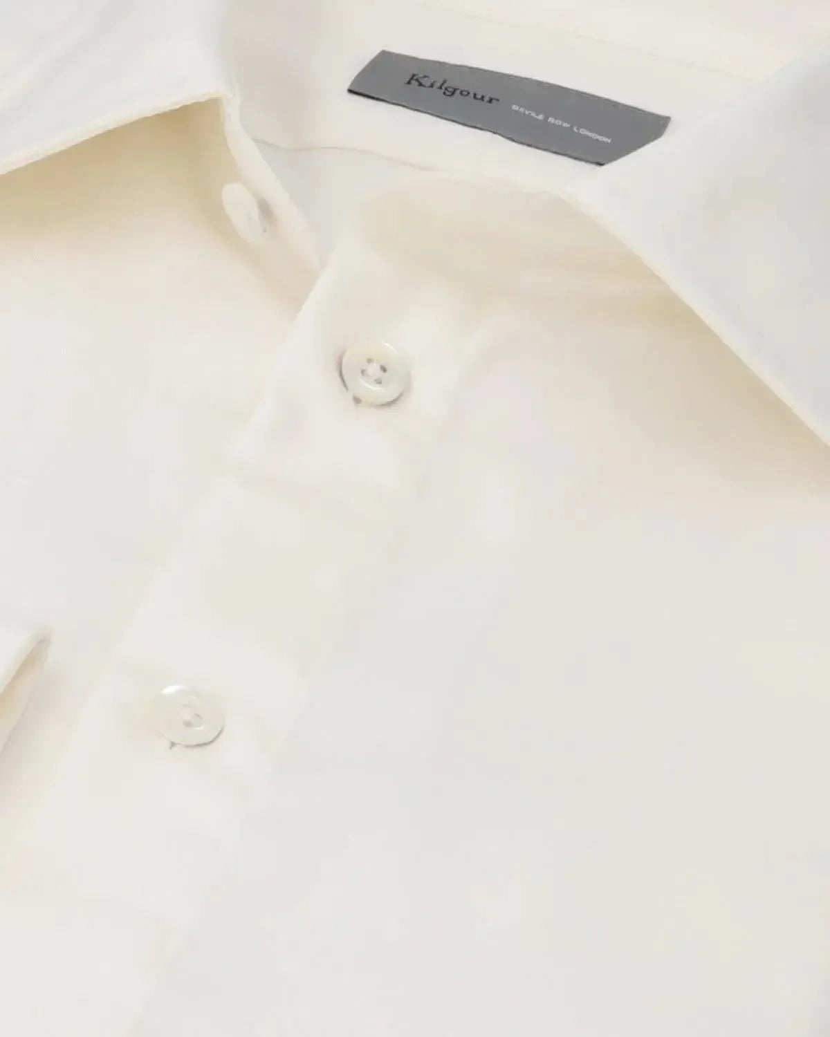 KILGOUR Luxury Twill Cotton Shirt White-MALFORD OF LONDON SAVILE ROW MENSWEAR OUTLET