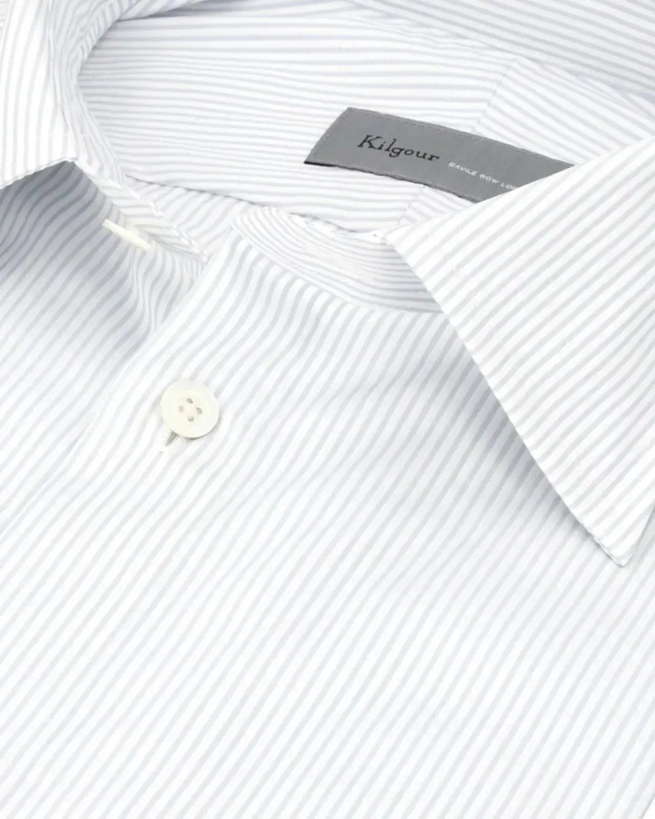 KILGOUR Regular Collar City Stripe Shirt - Sky/White-MALFORD OF LONDON SAVILE ROW MENSWEAR OUTLET