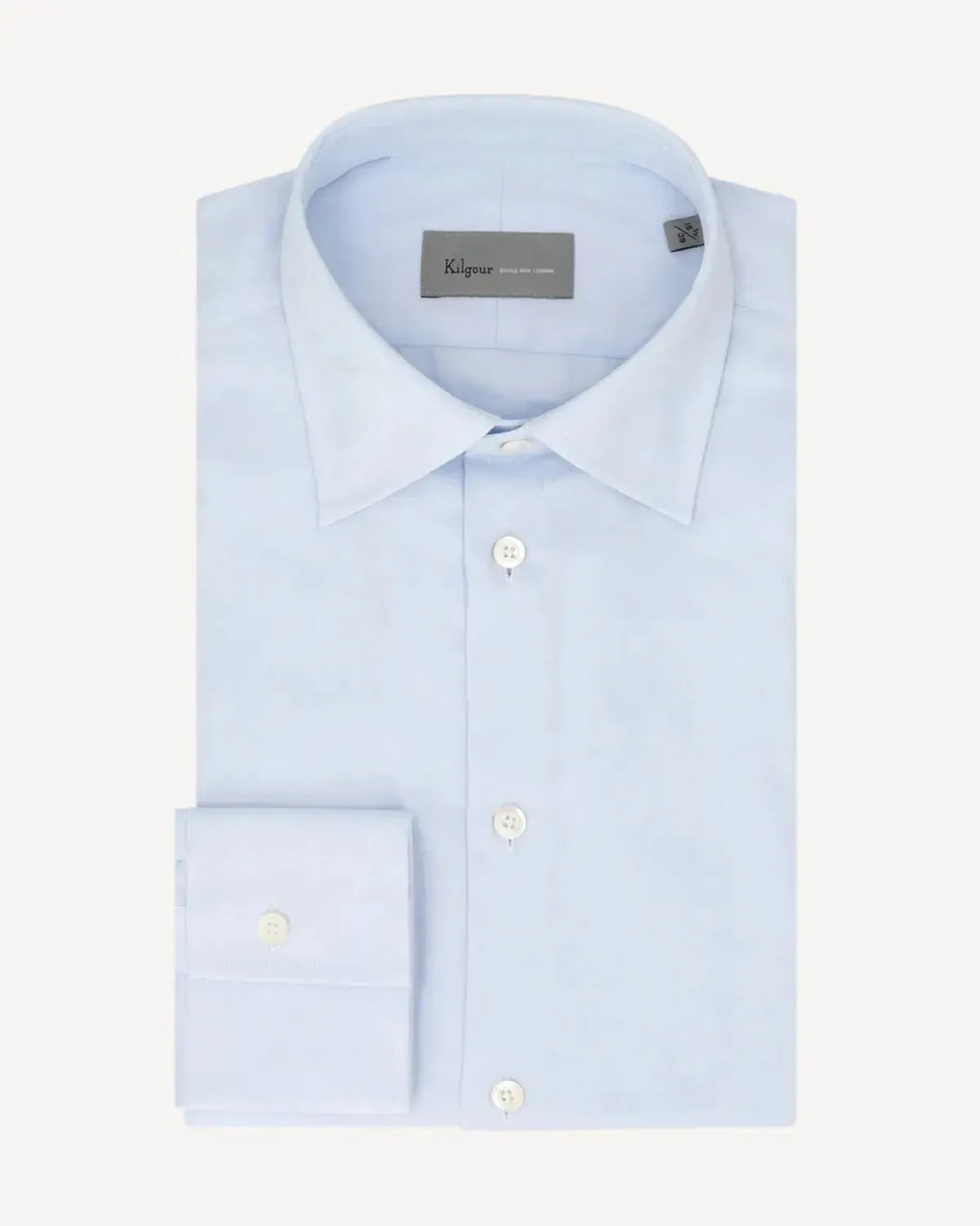 KILGOUR Regular Collar Classic Twill Shirt Sky-MALFORD OF LONDON SAVILE ROW MENSWEAR OUTLET