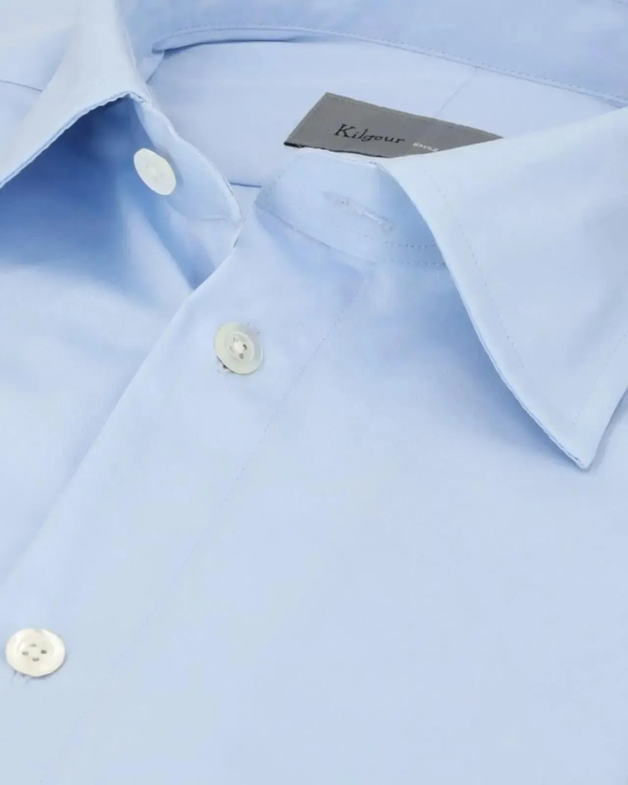 Kilgour Regular Collar Poplin Cotton Shirt - Sky Blue-MALFORD OF LONDON SAVILE ROW MENSWEAR OUTLET