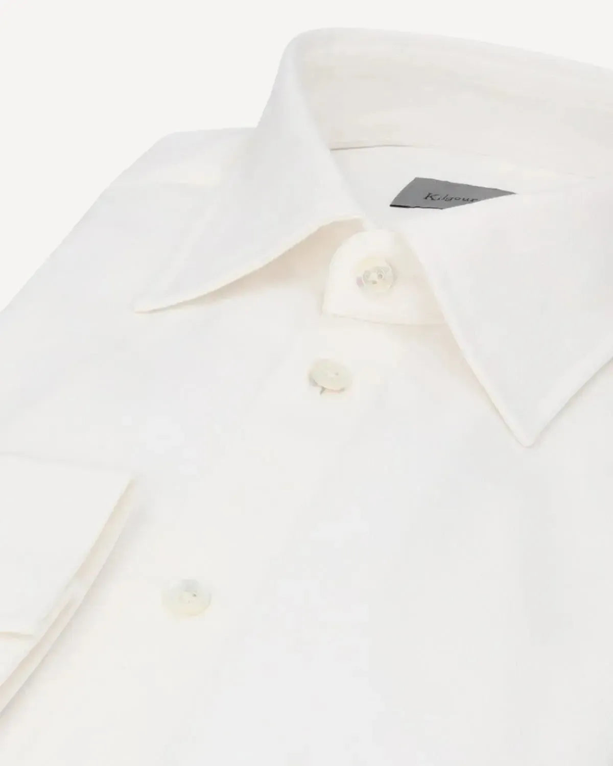 KILGOUR Regular Collar Shirt White Twill-MALFORD OF LONDON SAVILE ROW MENSWEAR OUTLET