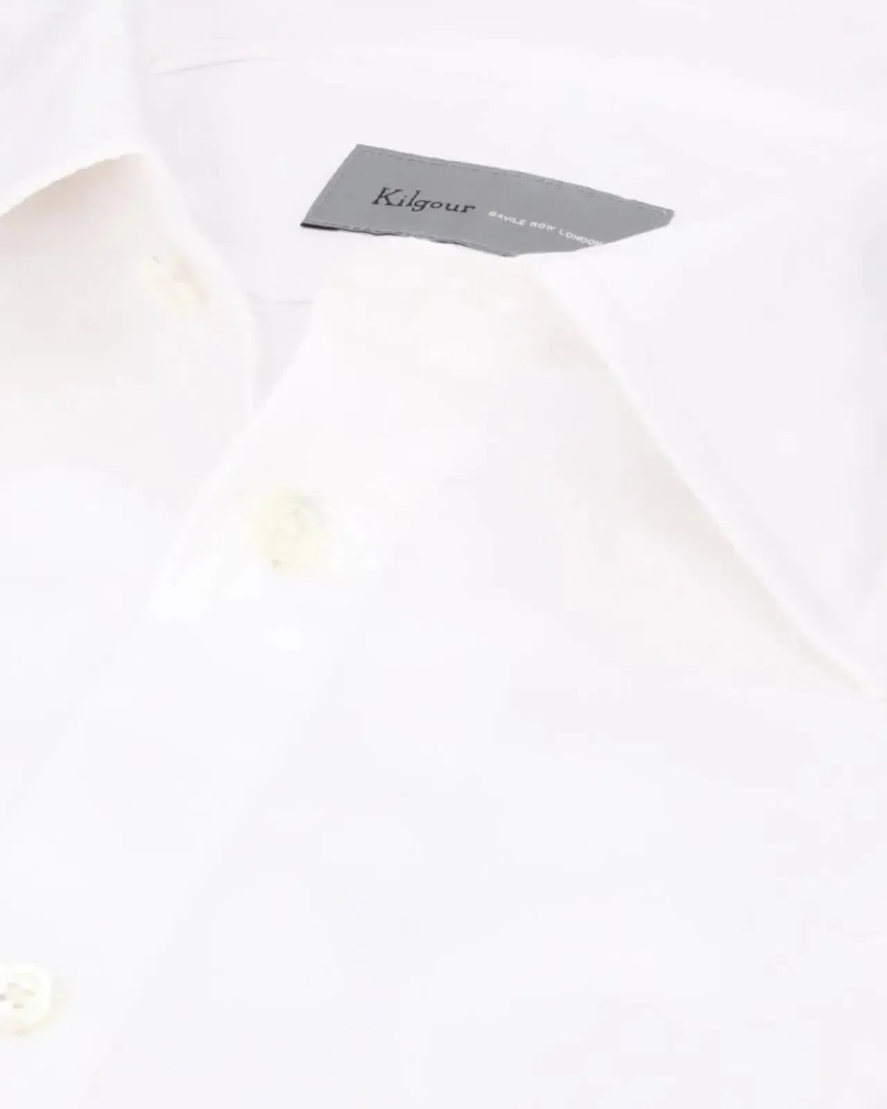 Kilgour Regular Collar Single Cuff Plain Luxury Cotton Shirt White-MALFORD OF LONDON SAVILE ROW MENSWEAR OUTLET