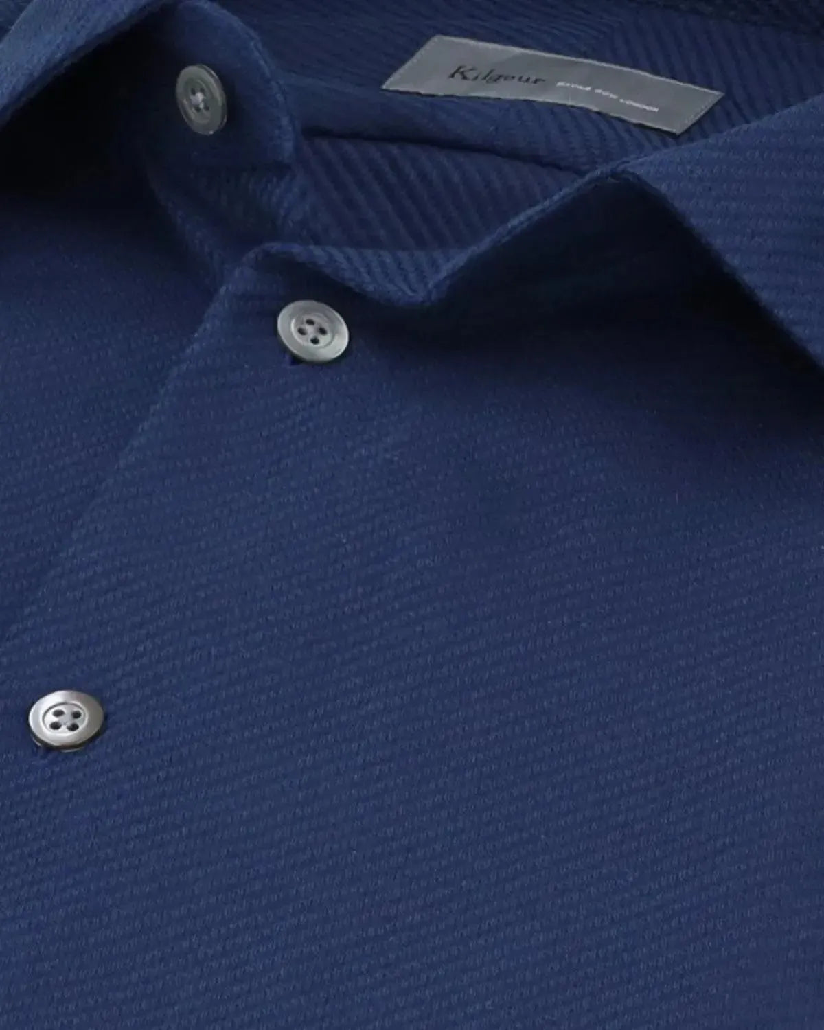 KILGOUR Regular Collar Single Cuff Ribbed Shirt-MALFORD OF LONDON SAVILE ROW MENSWEAR OUTLET