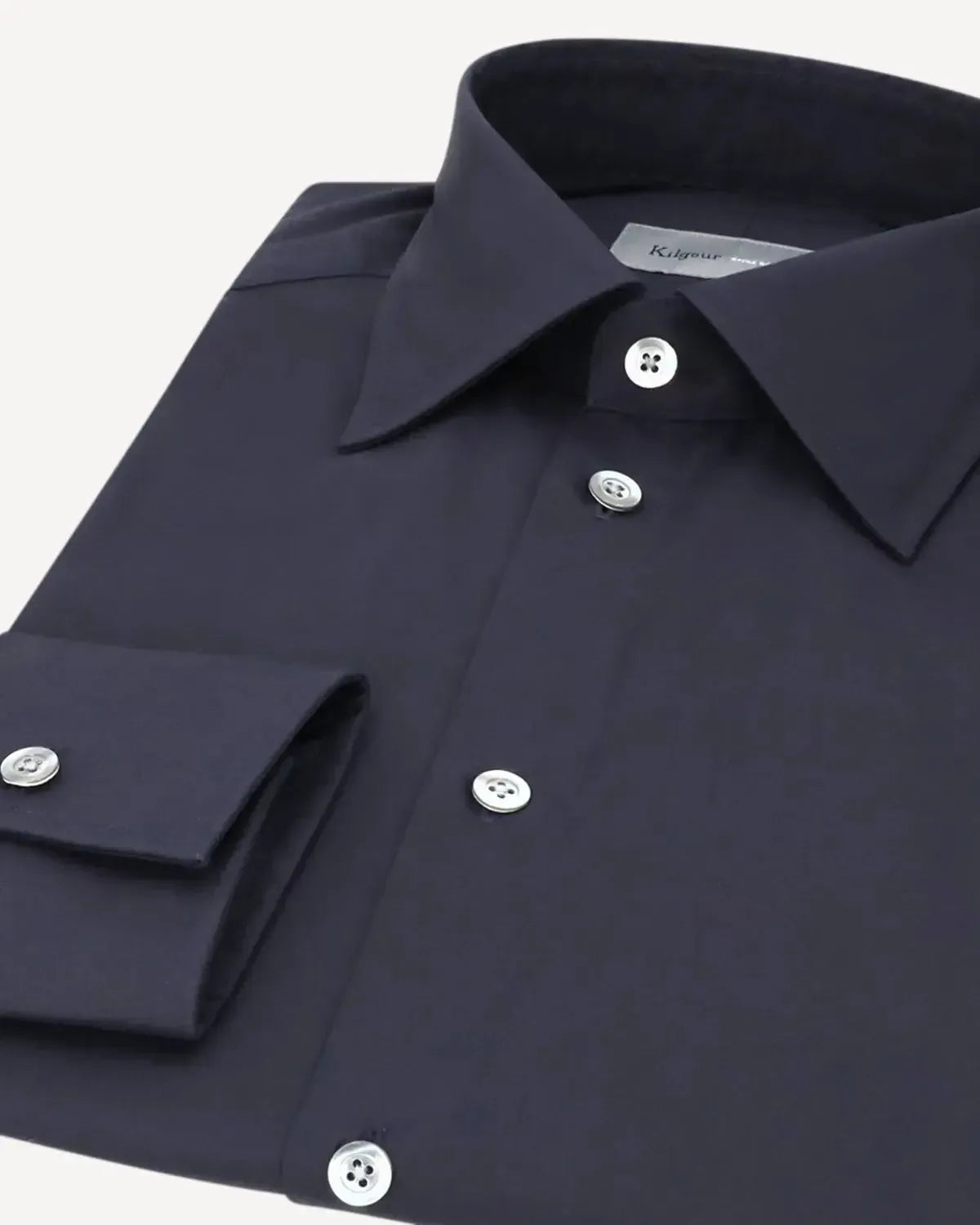 KILGOUR Regular Collar Single Cuff Shirt Slate-MALFORD OF LONDON SAVILE ROW MENSWEAR OUTLET