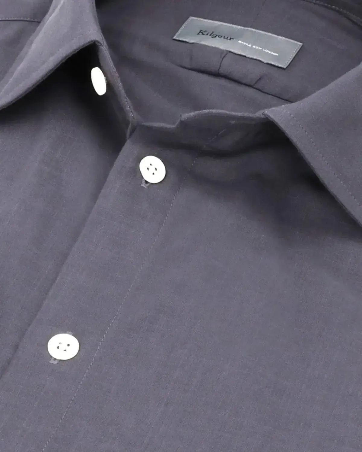 KILGOUR Regular Collar Single Cuff Shirt Slate-MALFORD OF LONDON SAVILE ROW MENSWEAR OUTLET