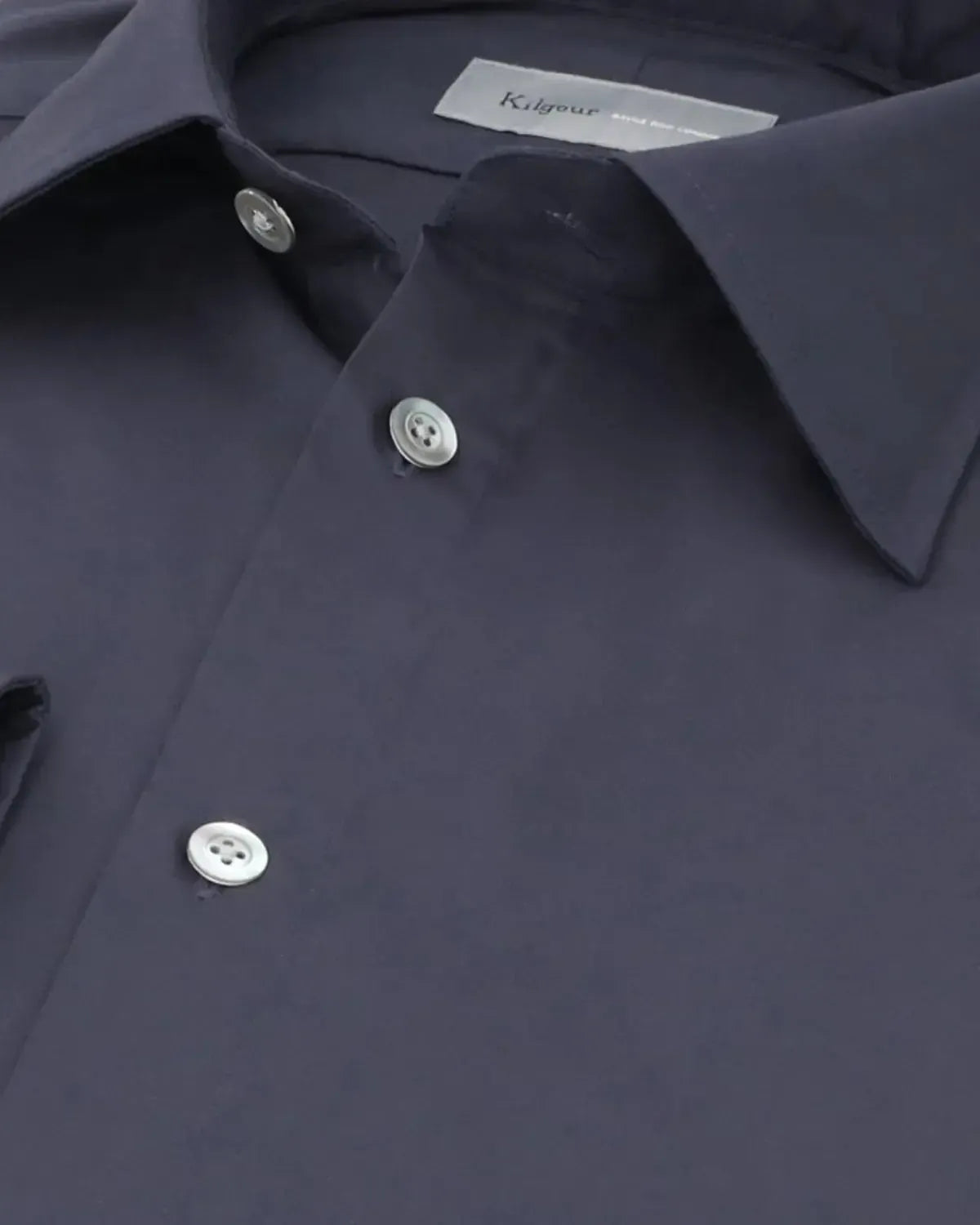 KILGOUR Regular Collar Single Cuff Shirt Slate-MALFORD OF LONDON SAVILE ROW MENSWEAR OUTLET