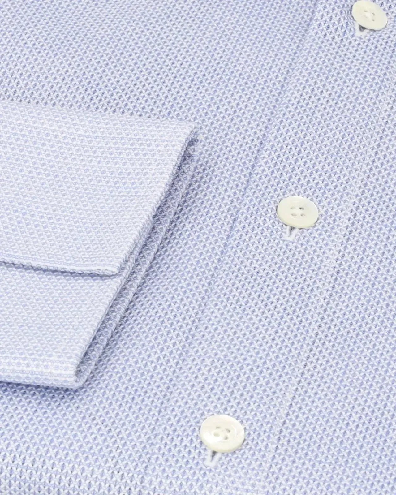 Kilgour Regular Collar Textured Cotton Shirt Sky Blue-MALFORD OF LONDON SAVILE ROW MENSWEAR OUTLET