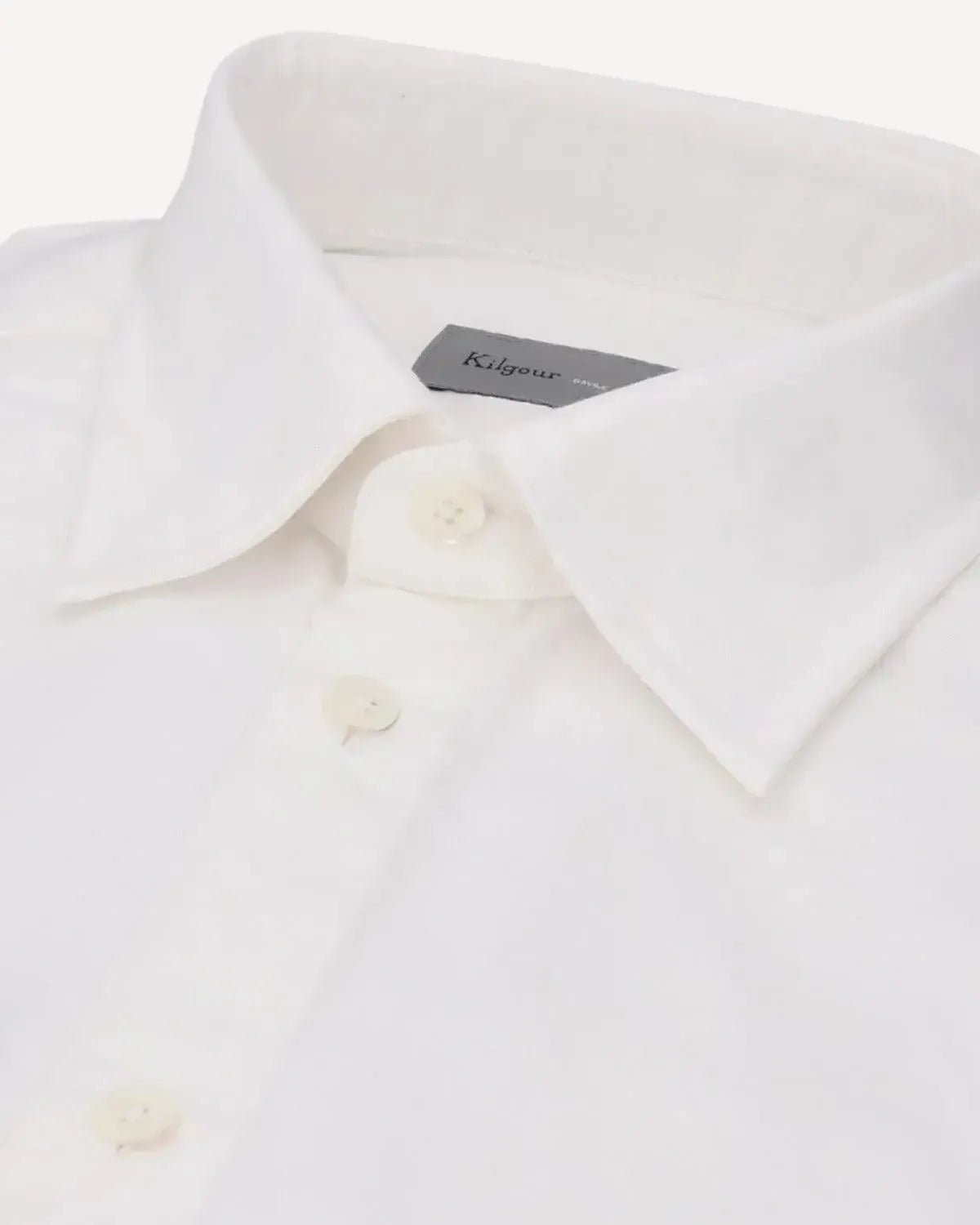 KILGOUR Regular Collar Textured Oxford Shirt - White – Savile Row Menswear Outlet | Malford of London