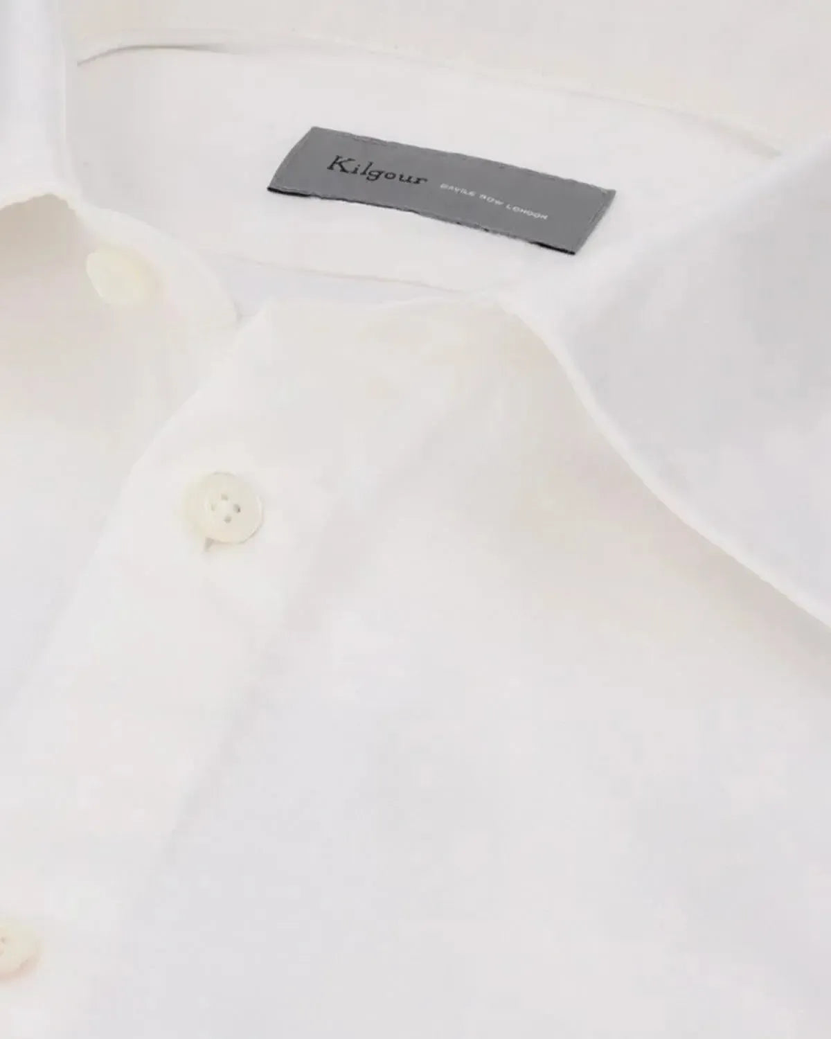 KILGOUR Regular Collar Textured Oxford Shirt - White-MALFORD OF LONDON SAVILE ROW MENSWEAR OUTLET
