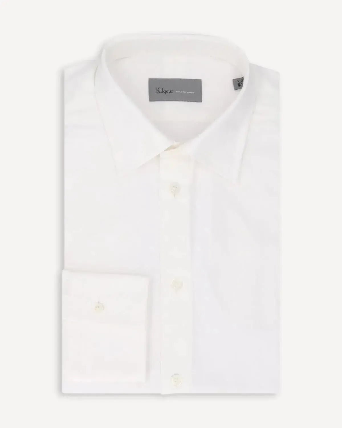 KILGOUR Regular Collar Textured Oxford Shirt - White – Tailored Menswear | Malford of London