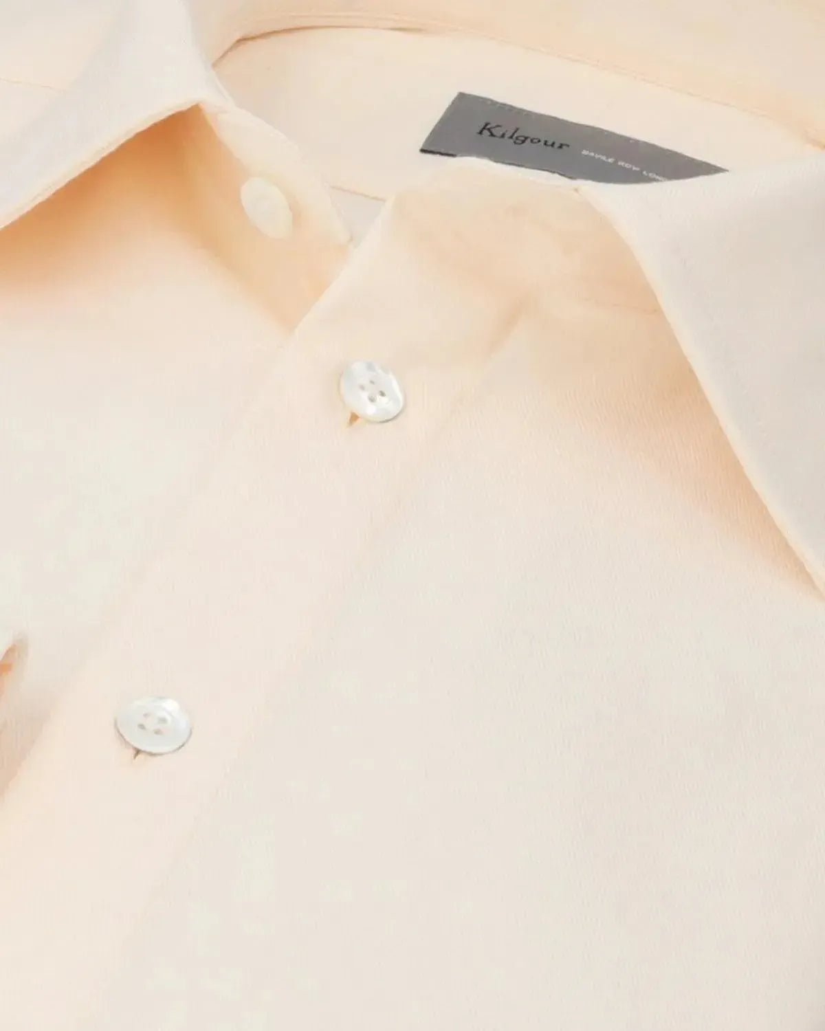 KILGOUR Single Cuff Twill Cotton Shirt Cream-MALFORD OF LONDON SAVILE ROW MENSWEAR OUTLET
