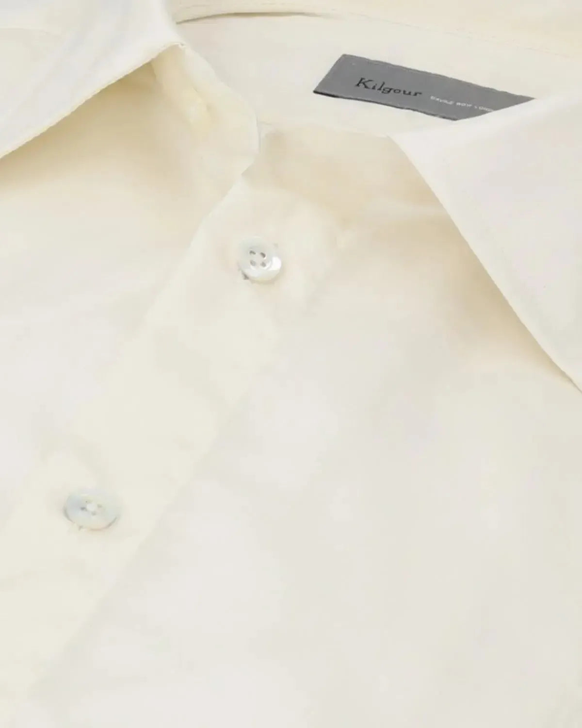 KILGOUR Soft Poplin Cotton Shirt Ecru-MALFORD OF LONDON SAVILE ROW MENSWEAR OUTLET