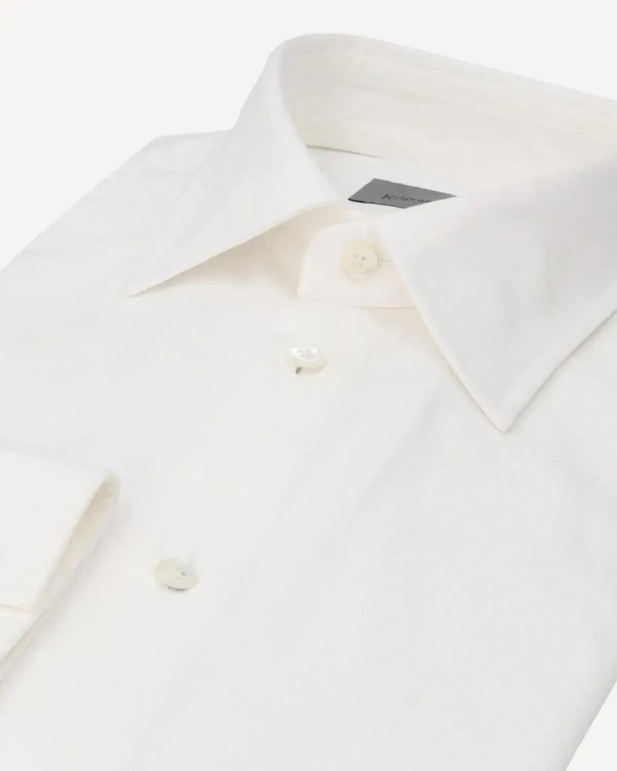KILGOUR Twill Cotton Classic Fit Shirt White-MALFORD OF LONDON SAVILE ROW MENSWEAR OUTLET
