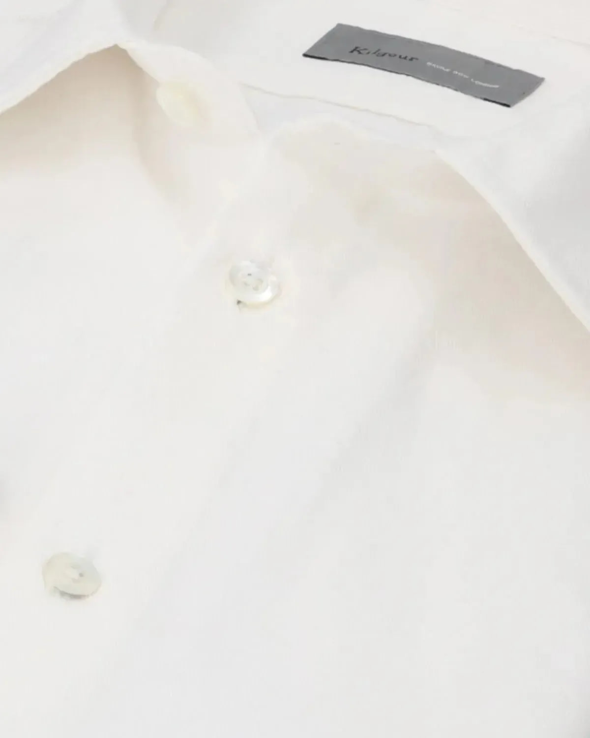 KILGOUR Twill Cotton Classic Fit Shirt White-MALFORD OF LONDON SAVILE ROW MENSWEAR OUTLET