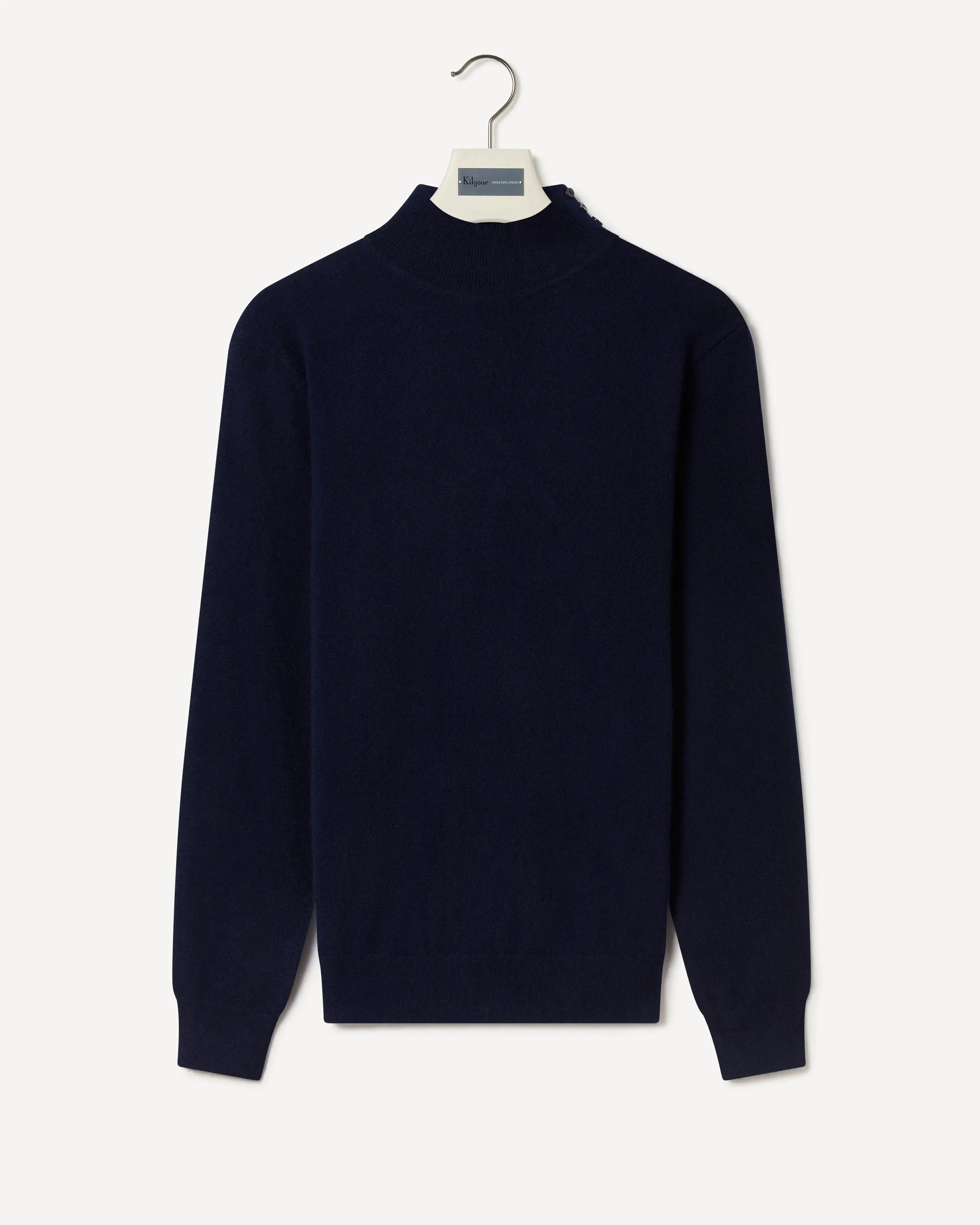 Kilgour 3 Button Turtle Neck NAVY-MALFORD OF LONDON SAVILE ROW MENSWEAR OUTLET