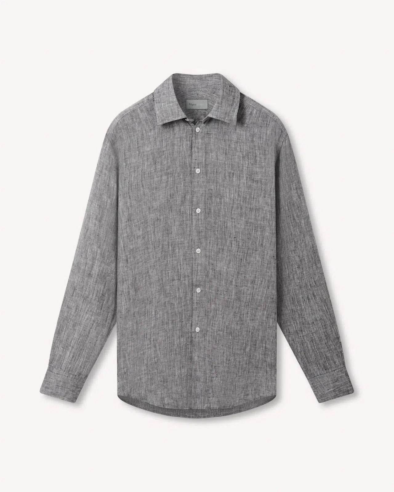 Kilgour Black Tailored Fit Shirt Linen-MALFORD OF LONDON SAVILE ROW MENSWEAR OUTLET