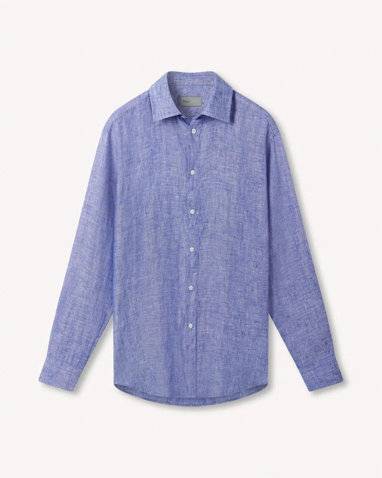 Kilgour Blue Tailored Fit Shirt Linen-MALFORD OF LONDON SAVILE ROW MENSWEAR OUTLET