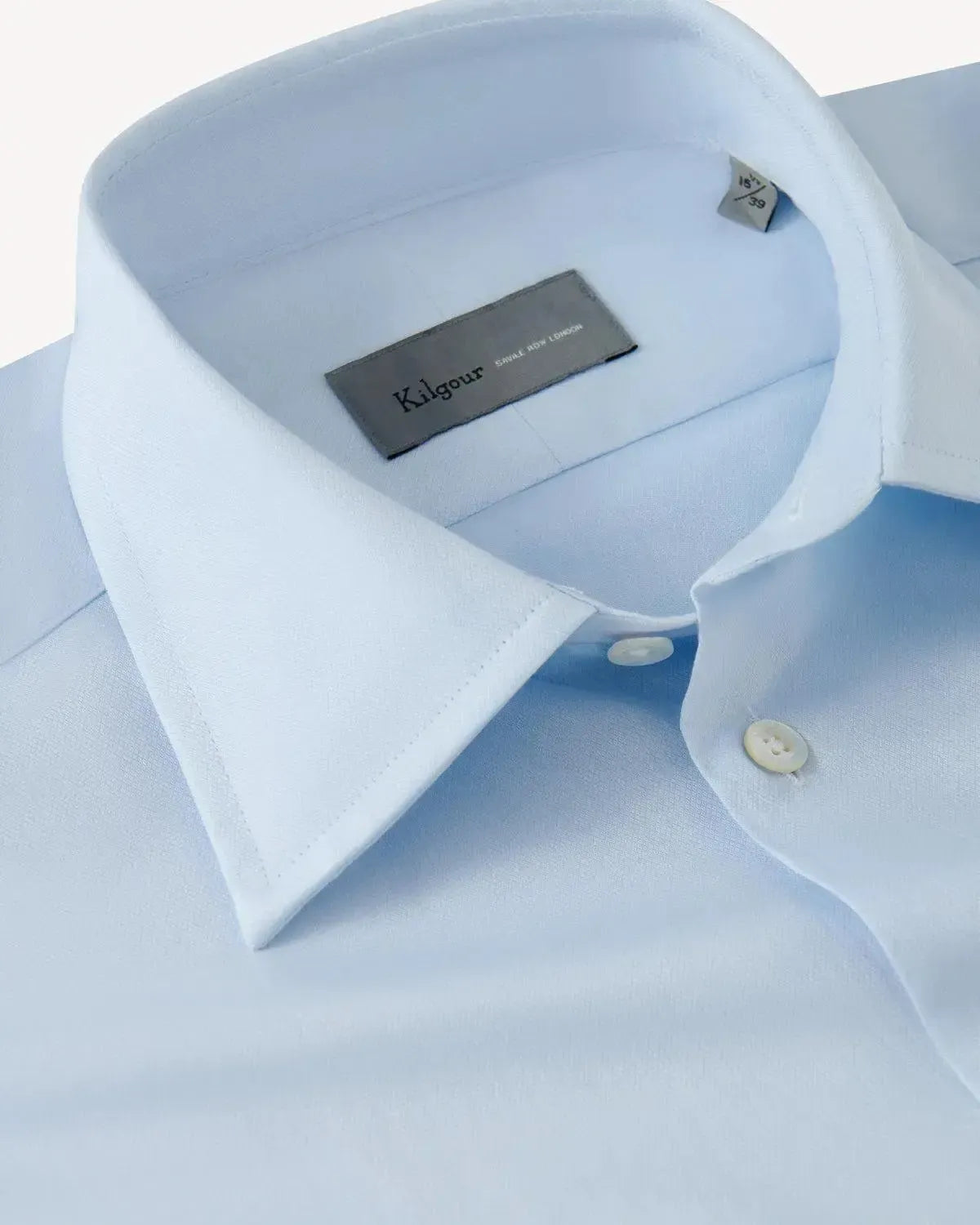 Kilgour Classic Dobby Cotton Shirt Sky-MALFORD OF LONDON SAVILE ROW MENSWEAR OUTLET