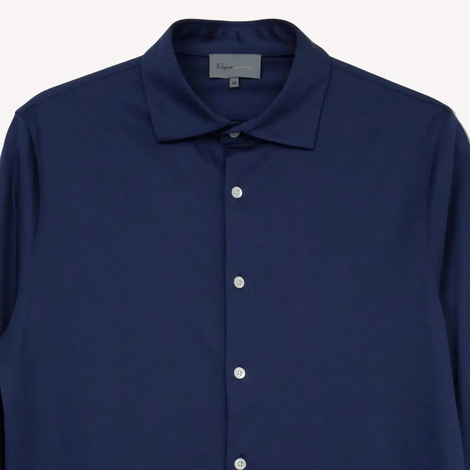Kilgour Classic Fit Jersey Shirt Air Force Blue-MALFORD OF LONDON SAVILE ROW MENSWEAR OUTLET