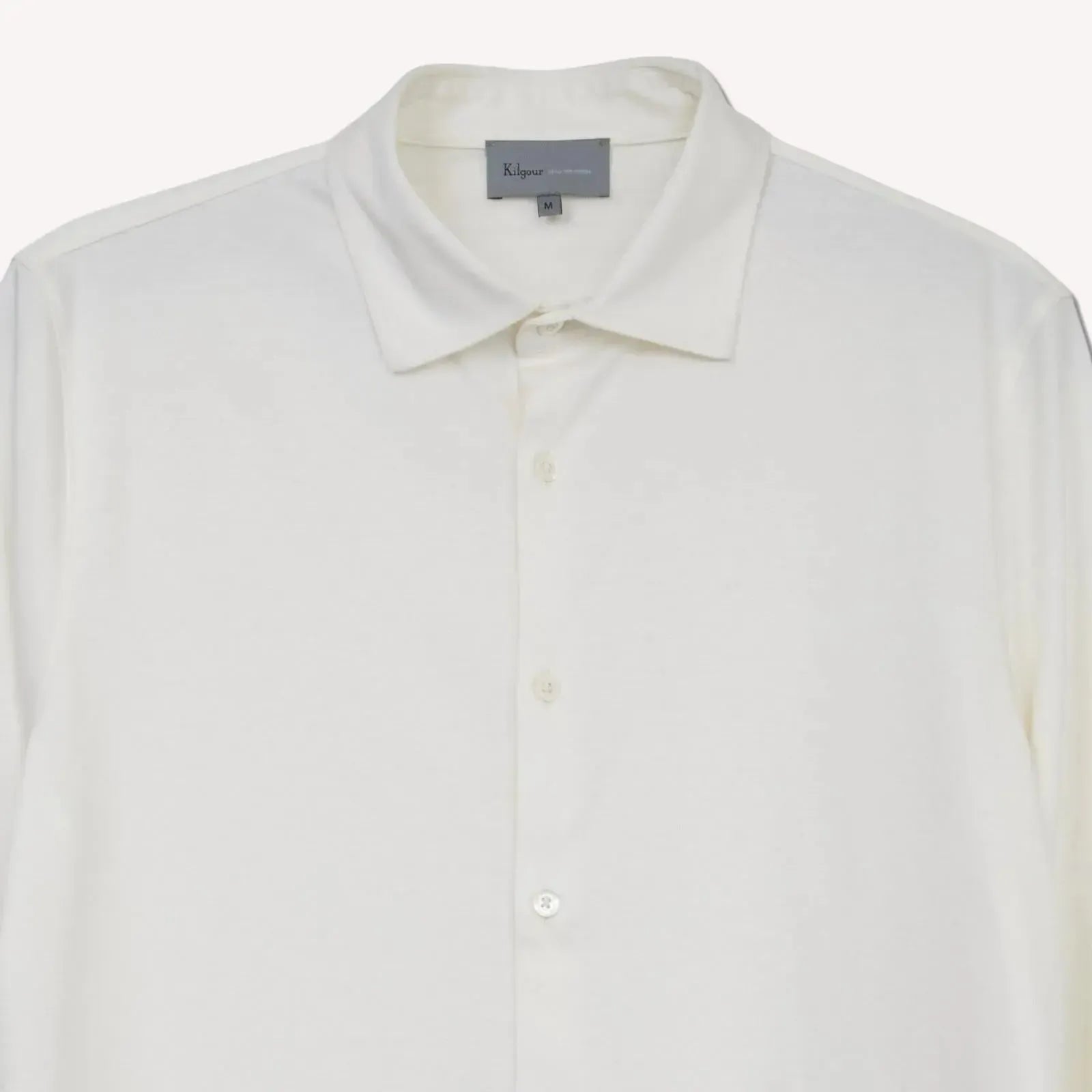 Kilgour Classic Fit Jersey Shirt Ecru-MALFORD OF LONDON SAVILE ROW MENSWEAR OUTLET