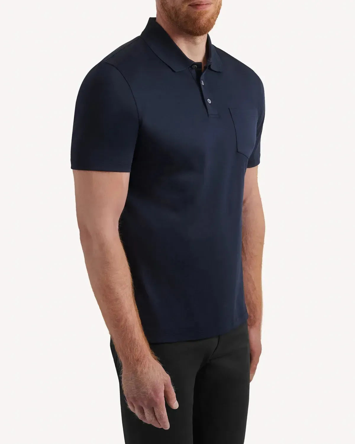 Kilgour Classic Fit Short Sleeve Polo Shirt Navy-MALFORD OF LONDON SAVILE ROW MENSWEAR OUTLET