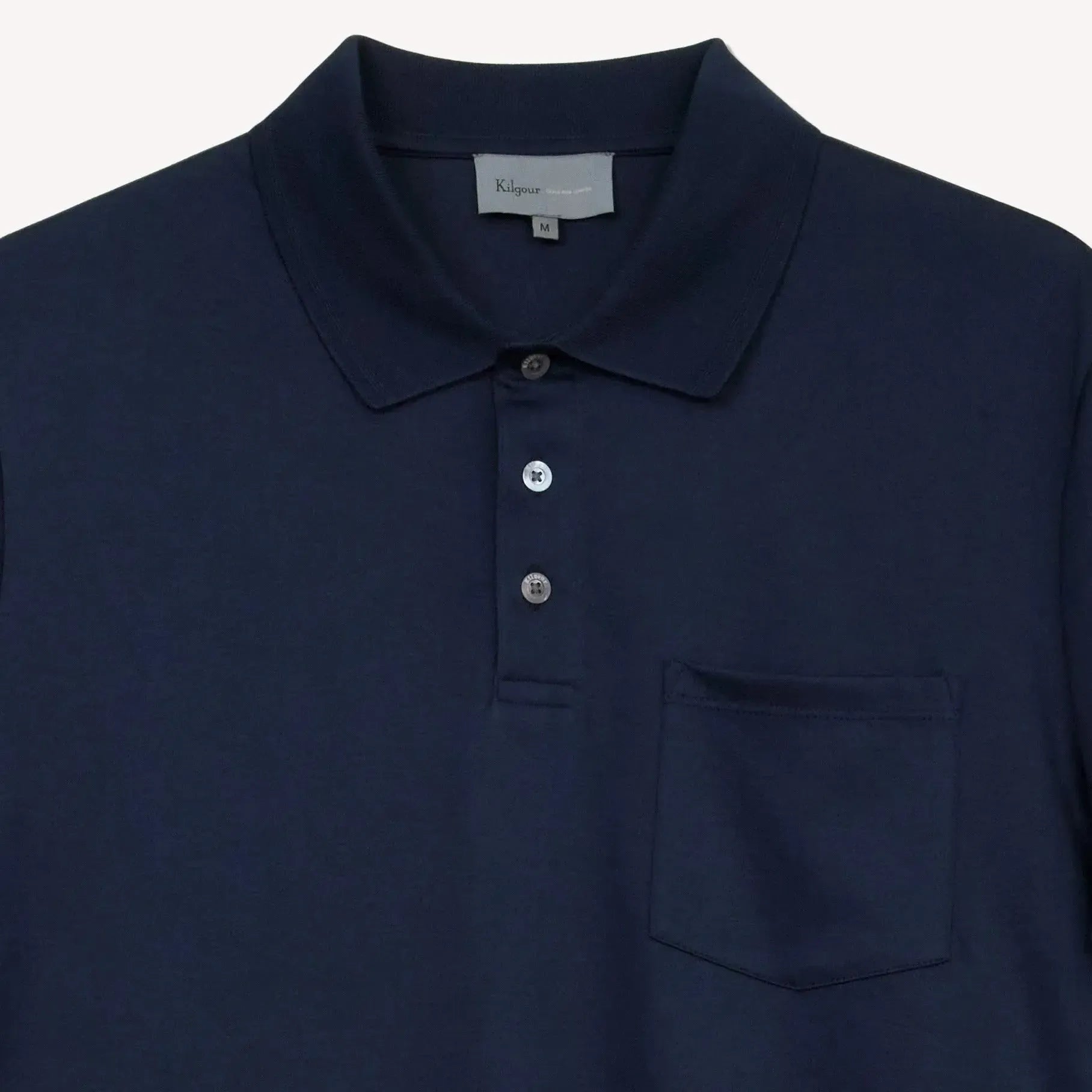 Kilgour Classic Fit Short Sleeve Polo Shirt Navy-MALFORD OF LONDON SAVILE ROW MENSWEAR OUTLET