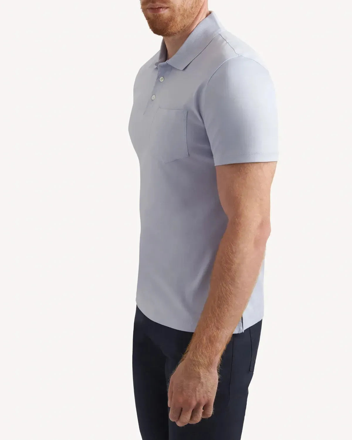Kilgour Classic Fit Short Sleeve Polo Shirt Soft Blue-MALFORD OF LONDON SAVILE ROW MENSWEAR OUTLET