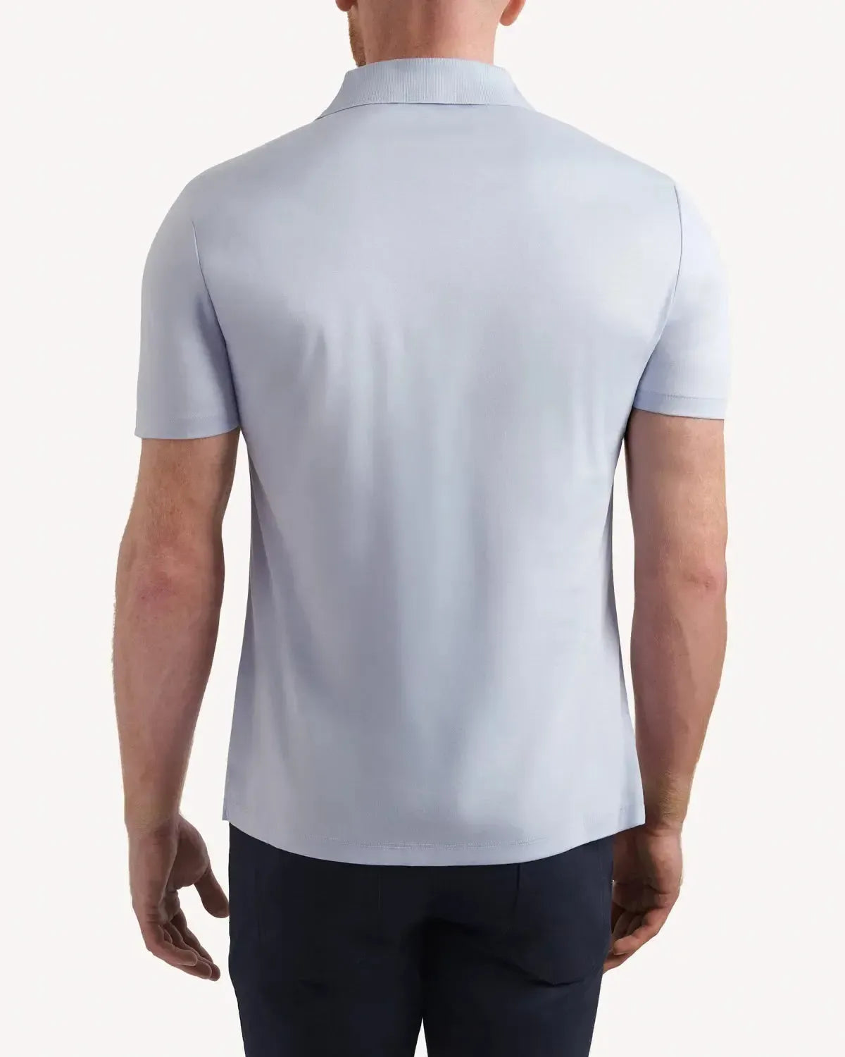 Kilgour Classic Fit Short Sleeve Polo Shirt Soft Blue-MALFORD OF LONDON SAVILE ROW MENSWEAR OUTLET
