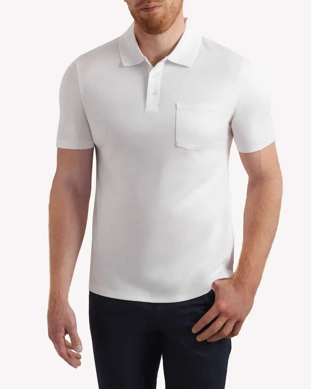 Kilgour Classic Fit Short Sleeve Polo Shirt White-MALFORD OF LONDON SAVILE ROW MENSWEAR OUTLET
