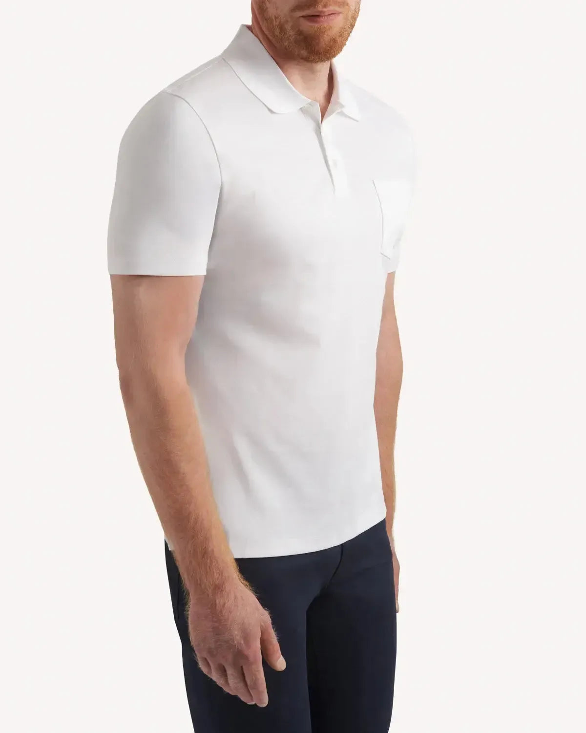 Kilgour Classic Fit Short Sleeve Polo Shirt White-MALFORD OF LONDON SAVILE ROW MENSWEAR OUTLET