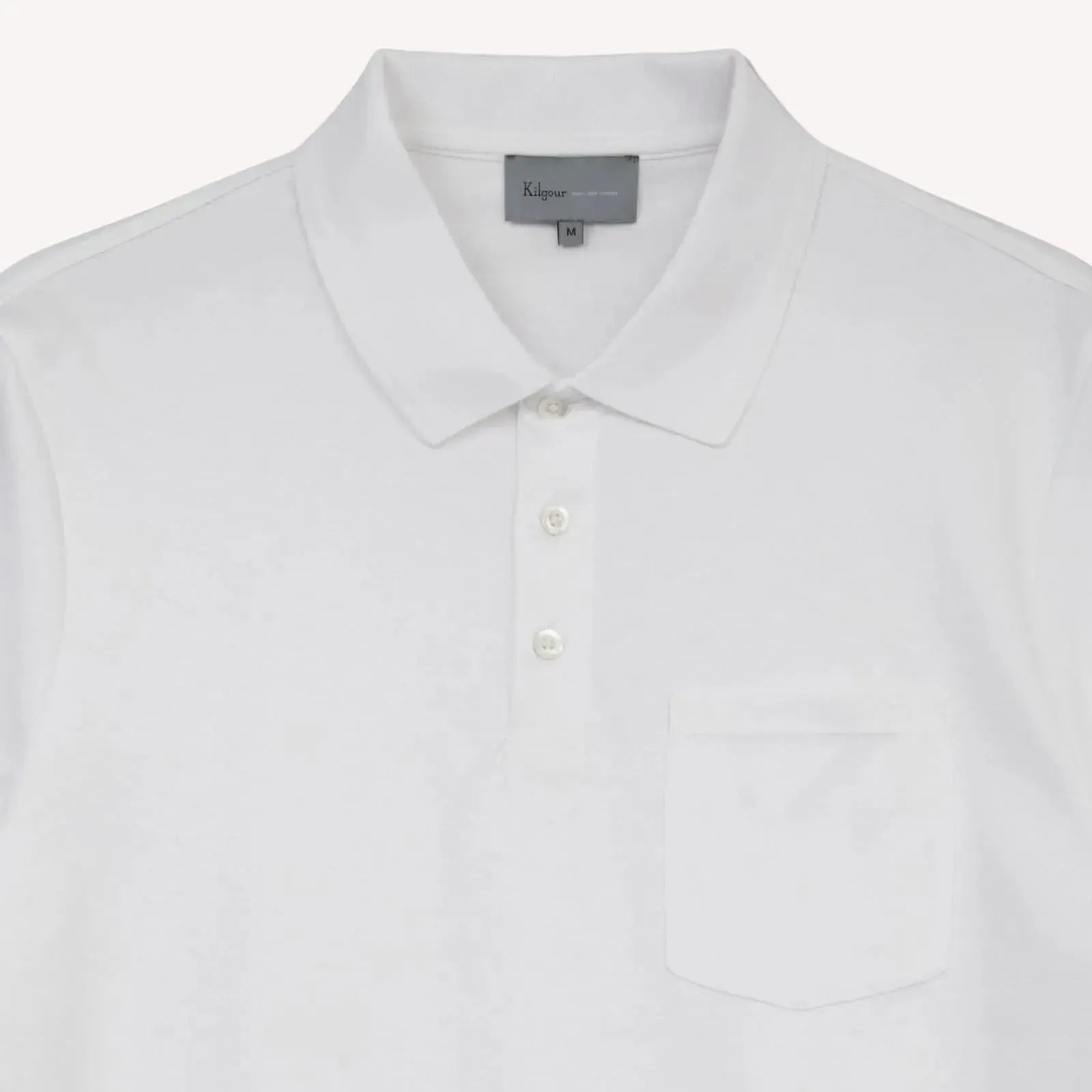 Kilgour Classic Fit Short Sleeve Polo Shirt White-MALFORD OF LONDON SAVILE ROW MENSWEAR OUTLET