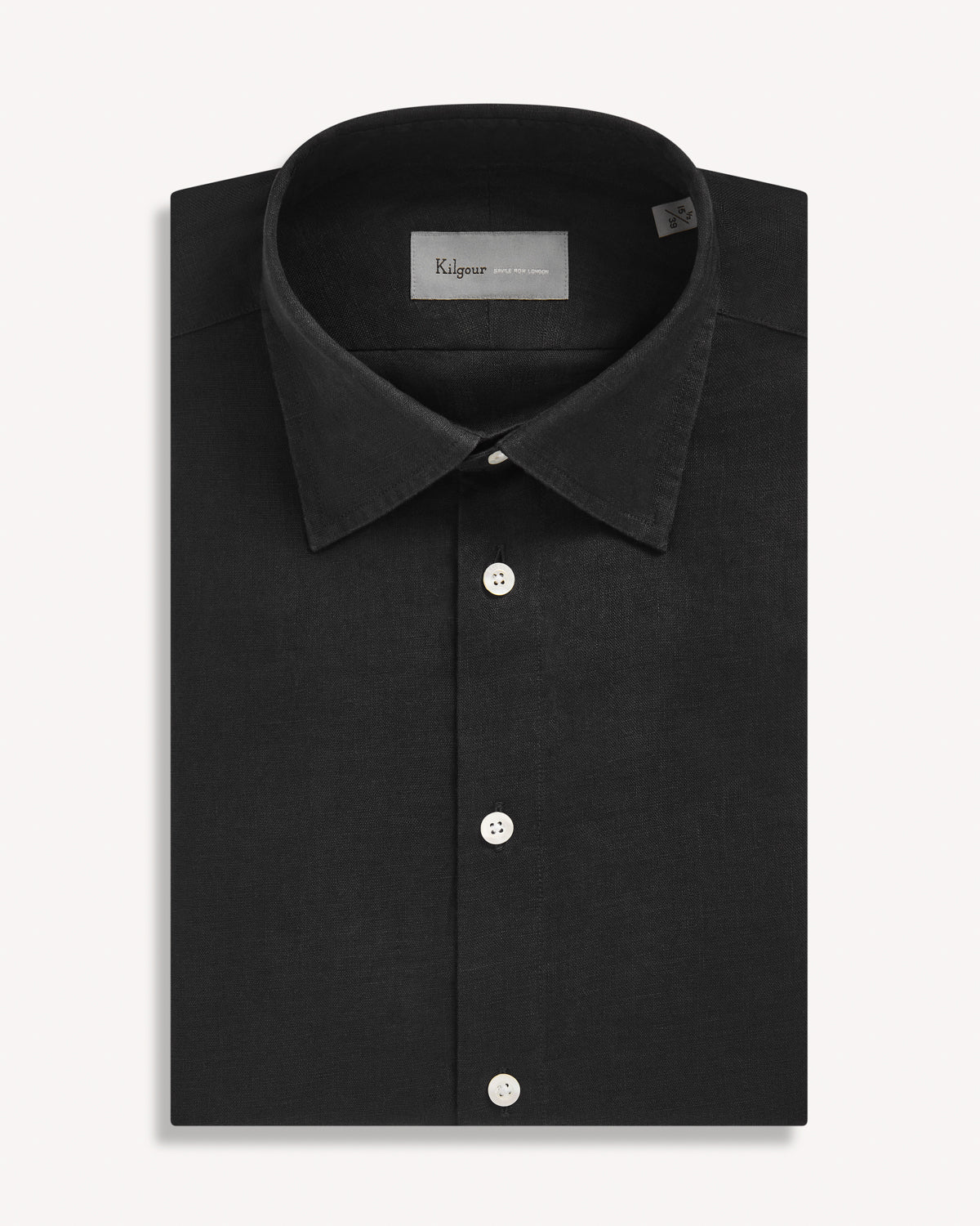 Kilgour Classic Linen Shirt - Black-MALFORD OF LONDON SAVILE ROW MENSWEAR OUTLET